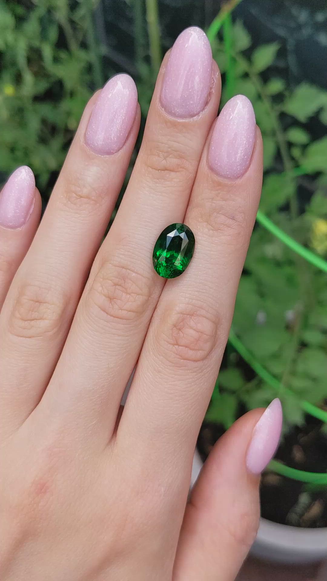 6.13 Ct. Tsavorite Garnet from Madagascar Size Video