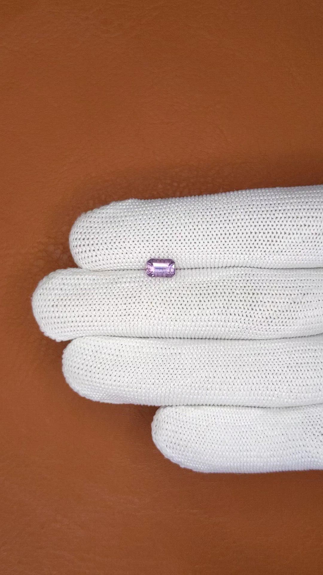 0.97 Ct. Pinkish Purple Spinel from Ceylon (Sri Lanka) Size Video