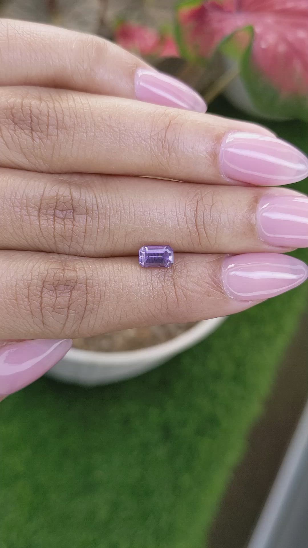 0.97 Ct. Pinkish Purple Spinel from Ceylon (Sri Lanka) Size Video