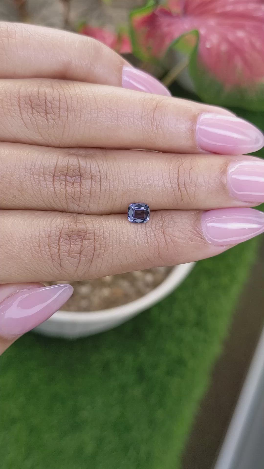 0.53 Ct. Violet Spinel from Ceylon (Sri Lanka) Size Video