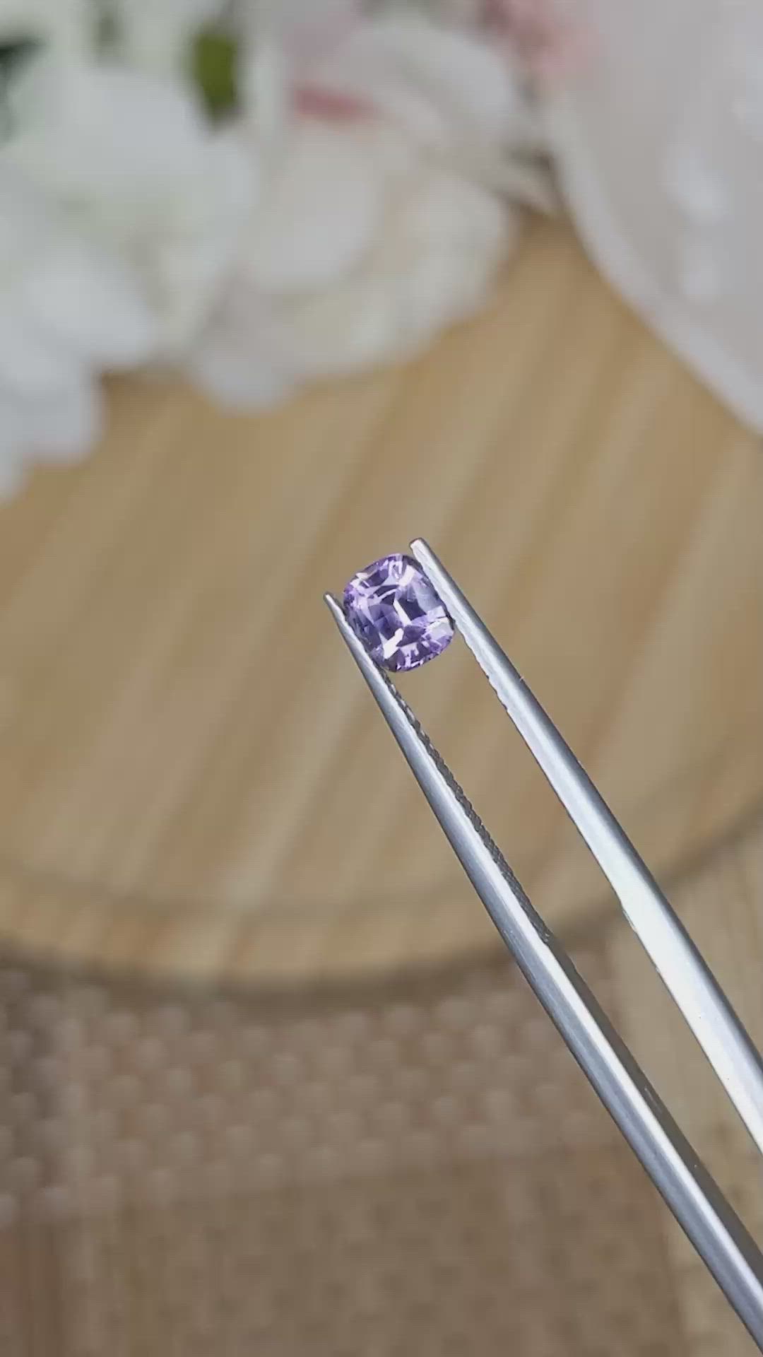 0.61 Ct. Pinkish Purple Spinel from Ceylon (Sri Lanka) Size Video