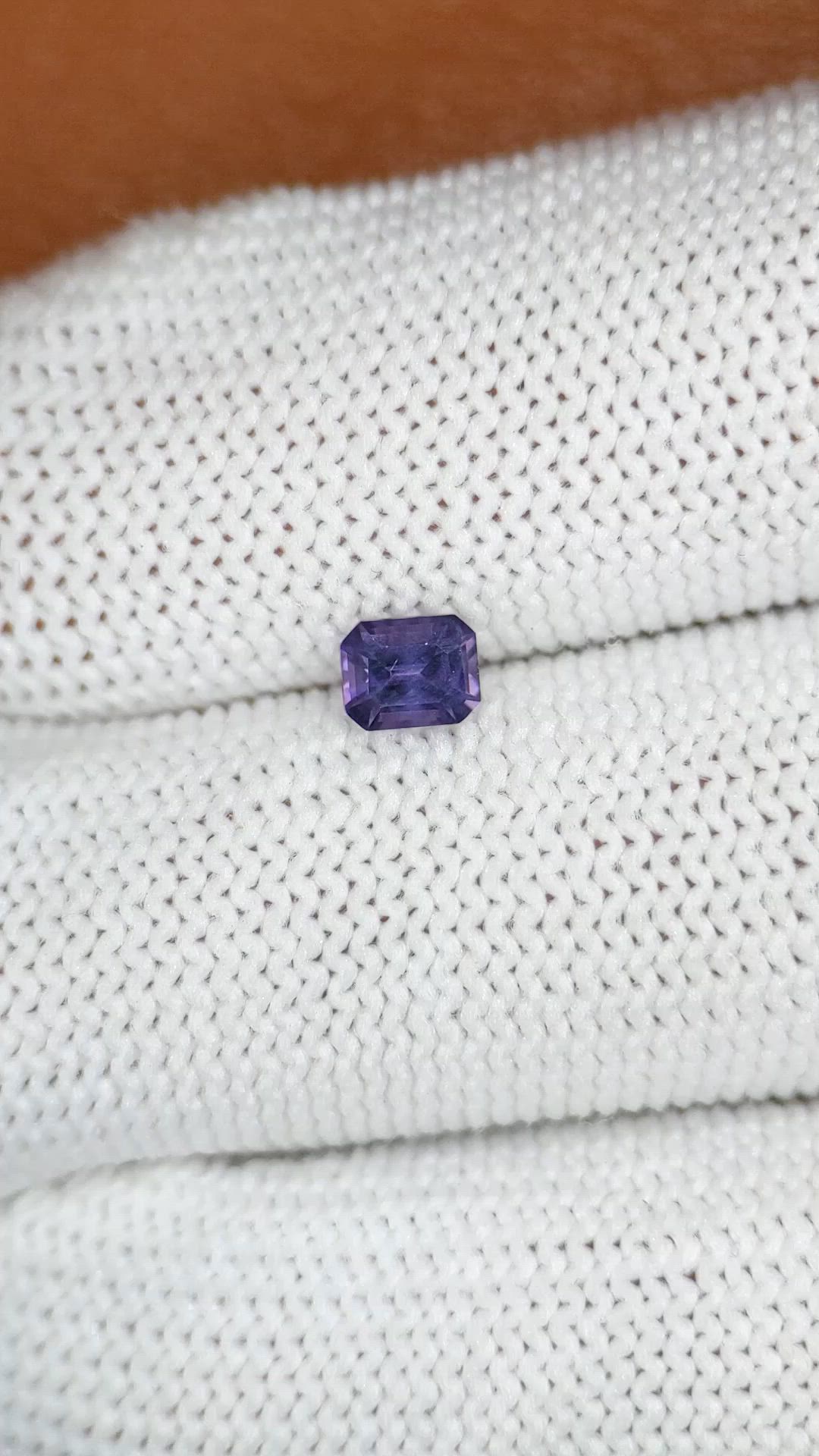 0.45 Ct. Pinkish Purple Spinel from Ceylon (Sri Lanka) Size Video