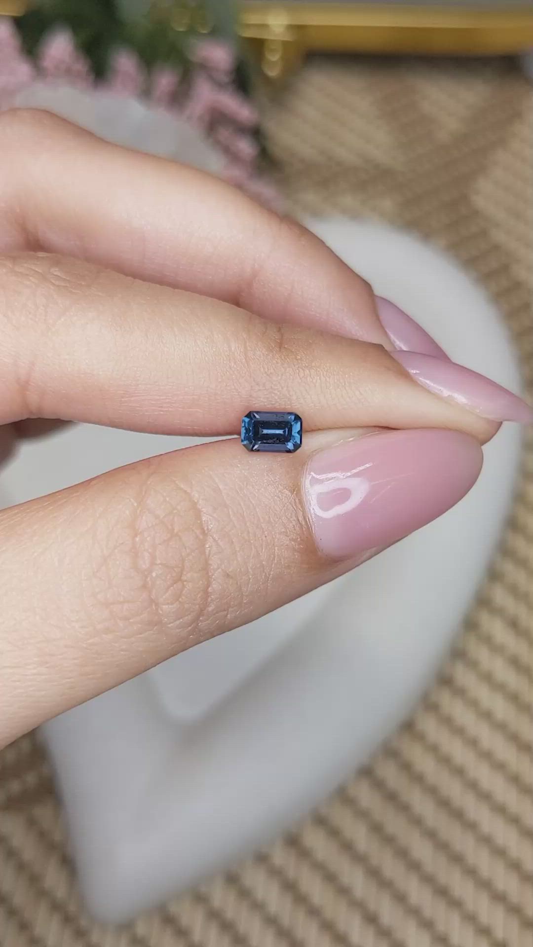 0.59 Ct. Blue Spinel from Ceylon (Sri Lanka) Size Video