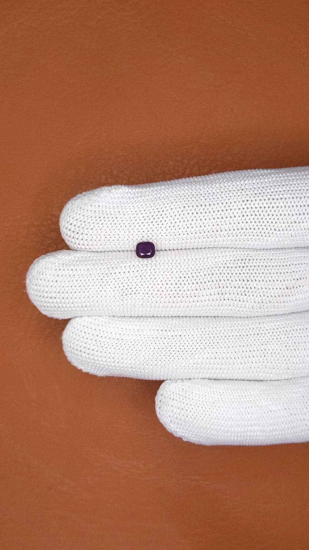 0.45 Ct. Purple Spinel from Ceylon (Sri Lanka) Size Video