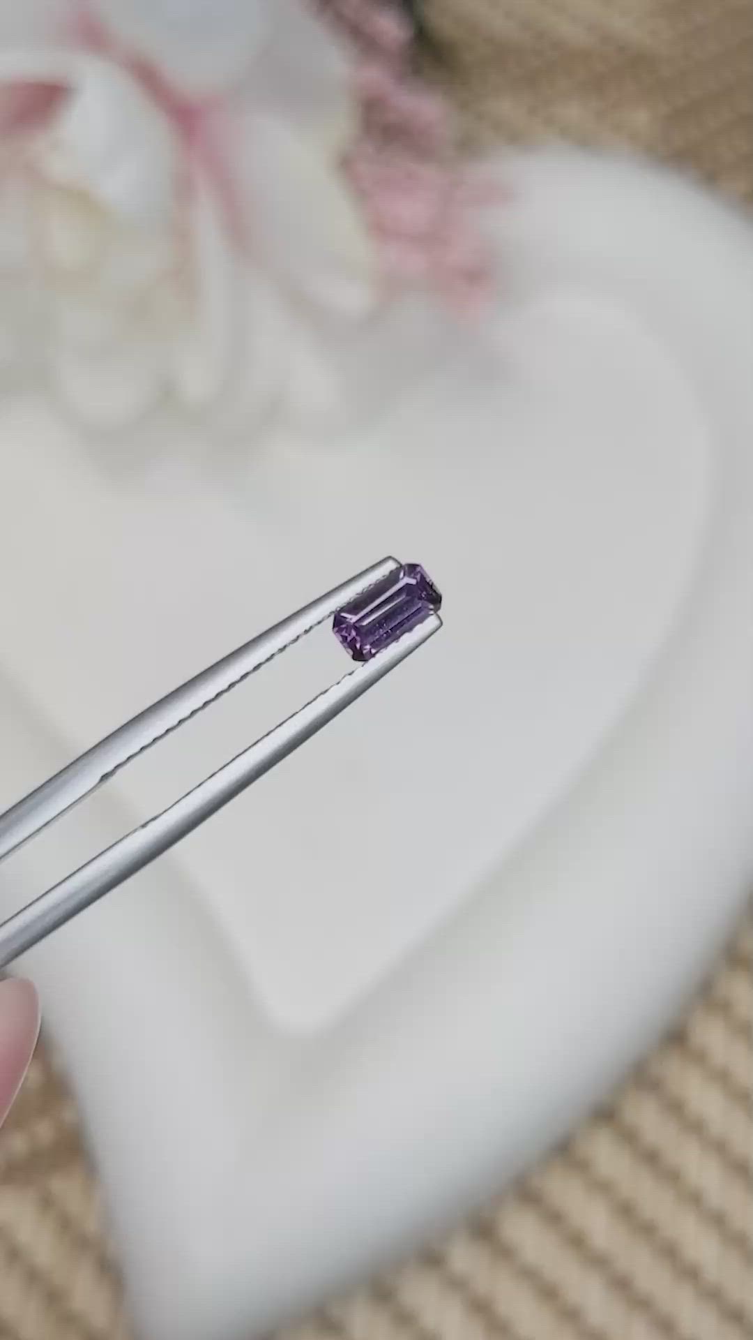 0.43 Ct. Pinkish Purple Spinel from Ceylon (Sri Lanka) Size Video