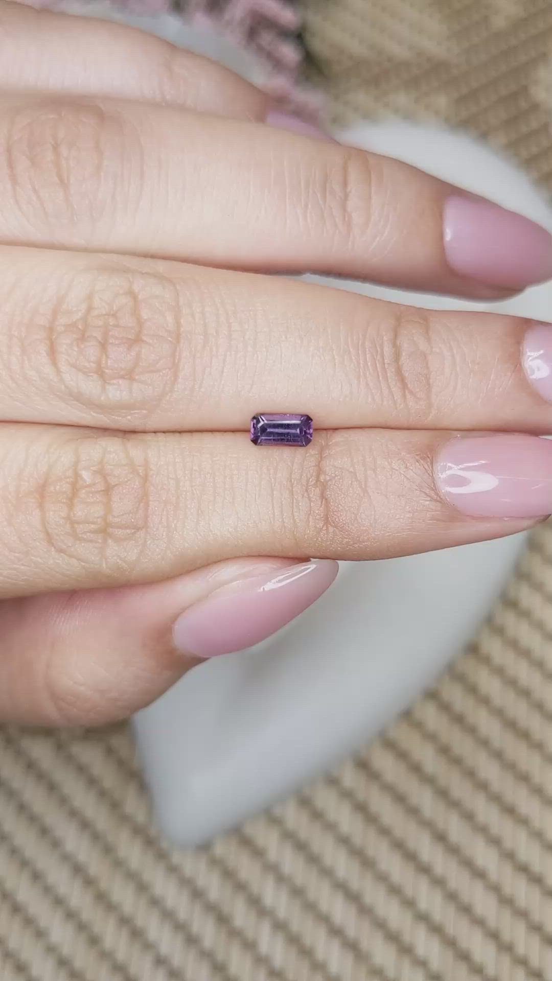 0.43 Ct. Pinkish Purple Spinel from Ceylon (Sri Lanka) Size Video