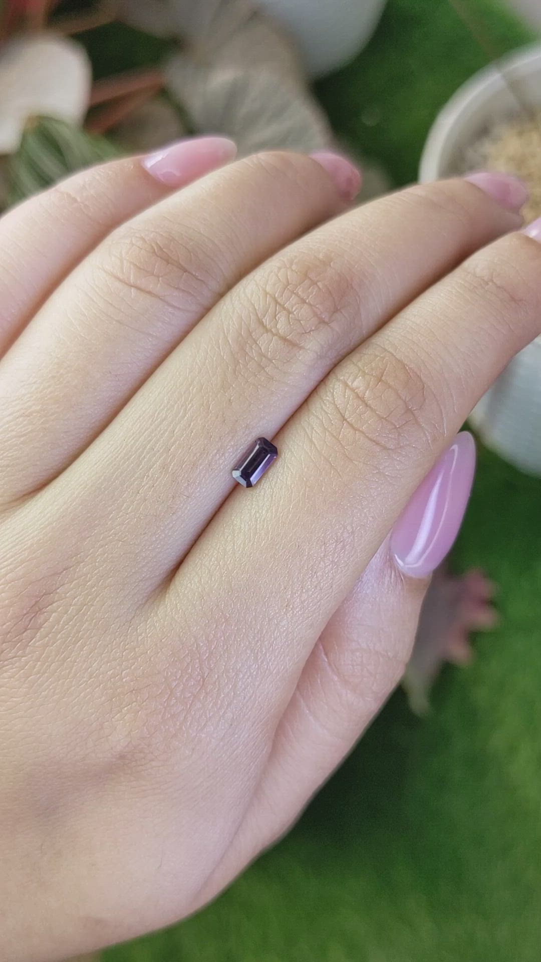 0.43 Ct. Pinkish Purple Spinel from Ceylon (Sri Lanka) Size Video