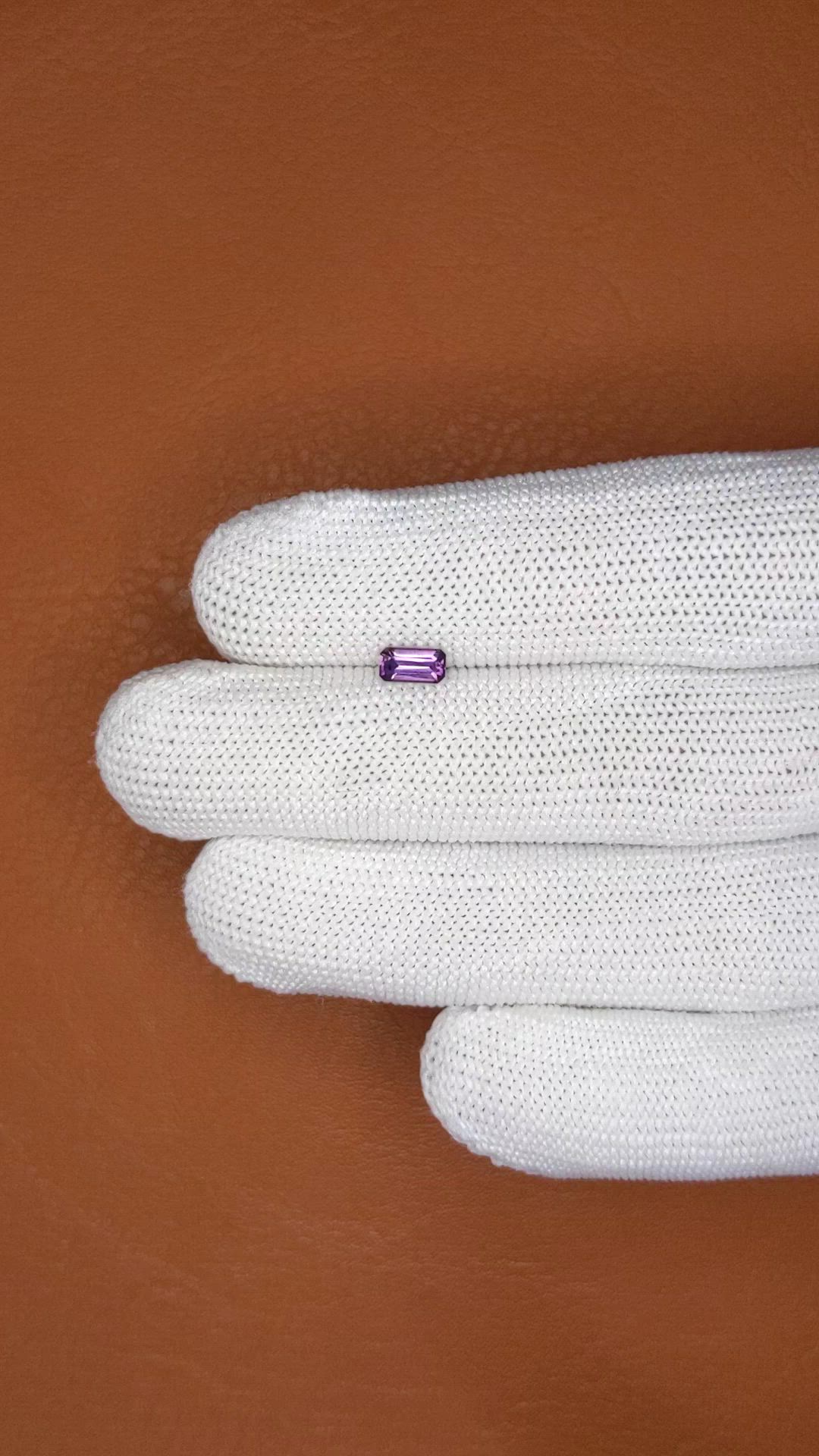 0.43 Ct. Pinkish Purple Spinel from Ceylon (Sri Lanka) Size Video
