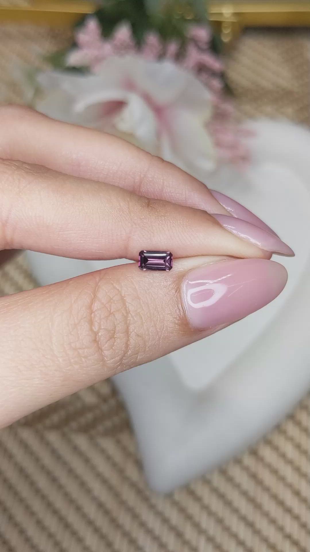 0.55 Ct. Purplish Pink Spinel from Ceylon (Sri Lanka) Size Video