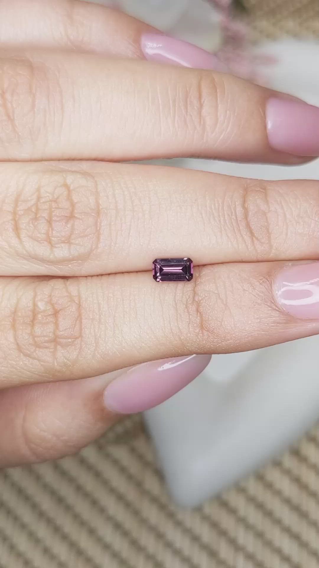 0.55 Ct. Purplish Pink Spinel from Ceylon (Sri Lanka) Size Video