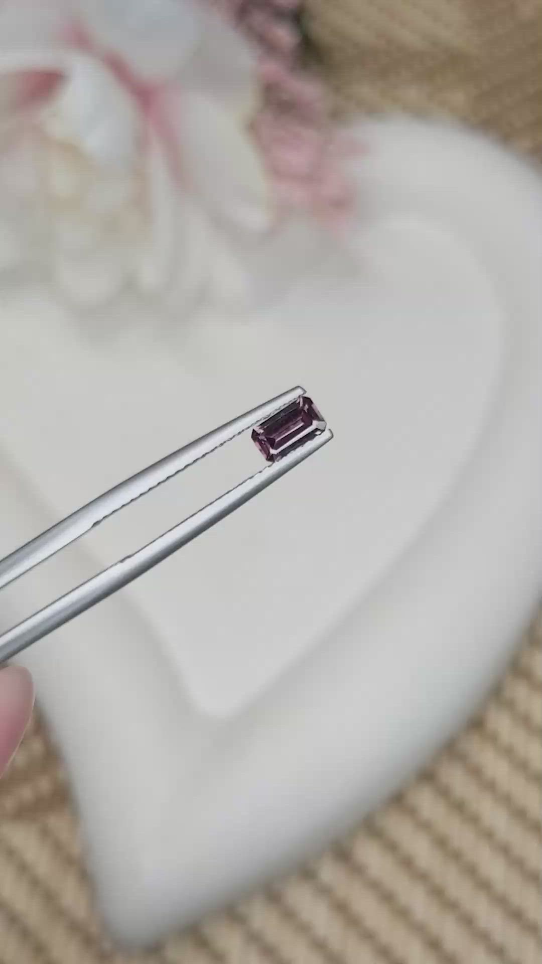 0.55 Ct. Purplish Pink Spinel from Ceylon (Sri Lanka) Size Video
