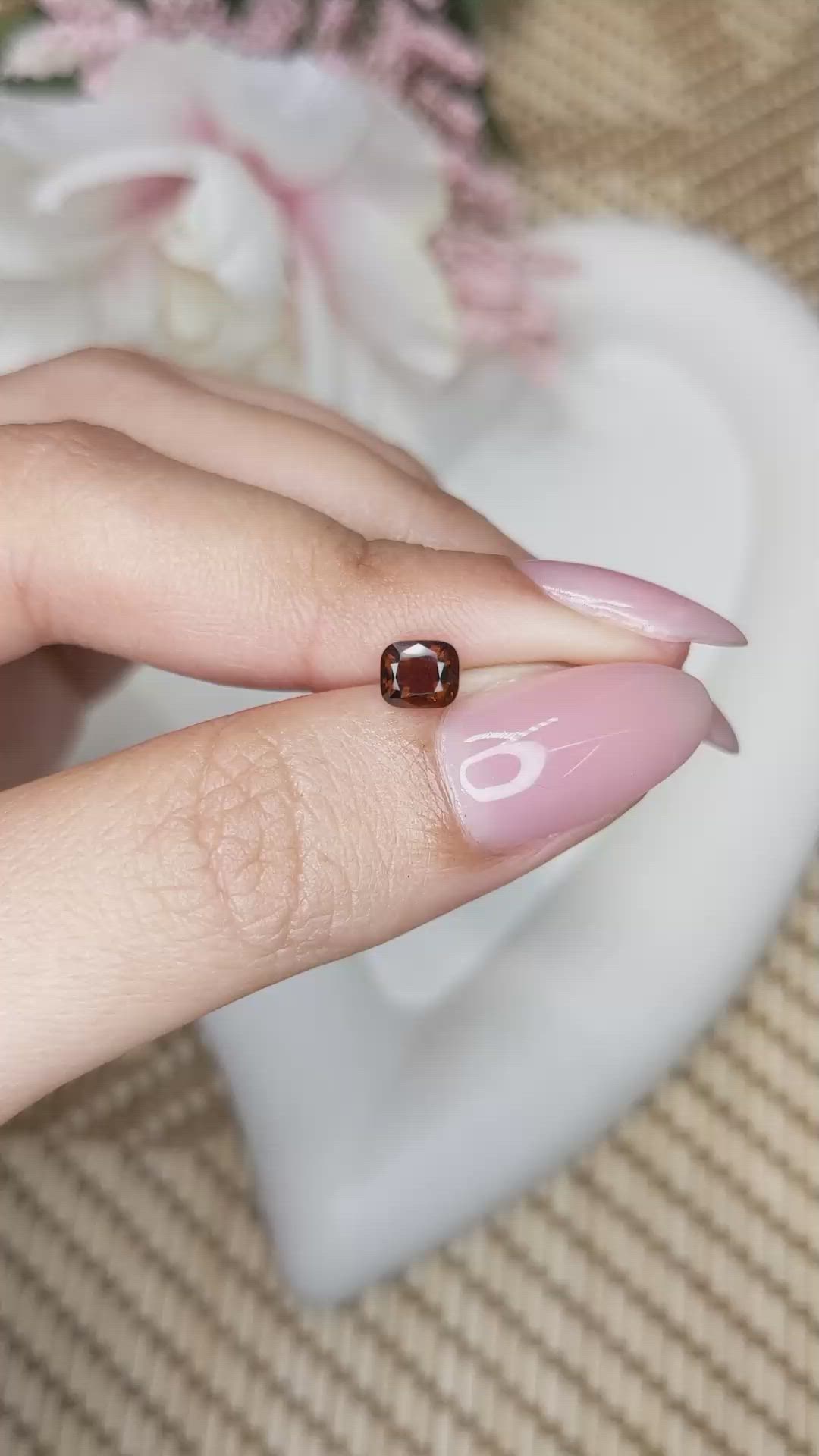 0.46 Ct. Orange Tourmaline from Ceylon (Sri Lanka) Size Video