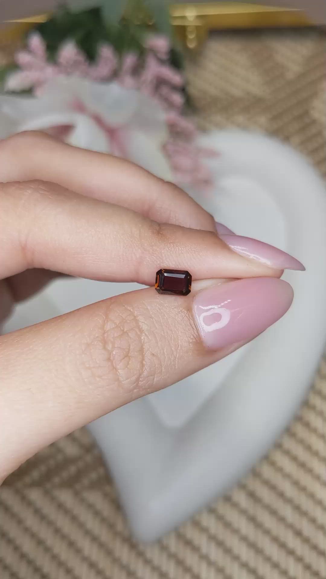 0.56 Ct. Orange Tourmaline from Ceylon (Sri Lanka) Size Video