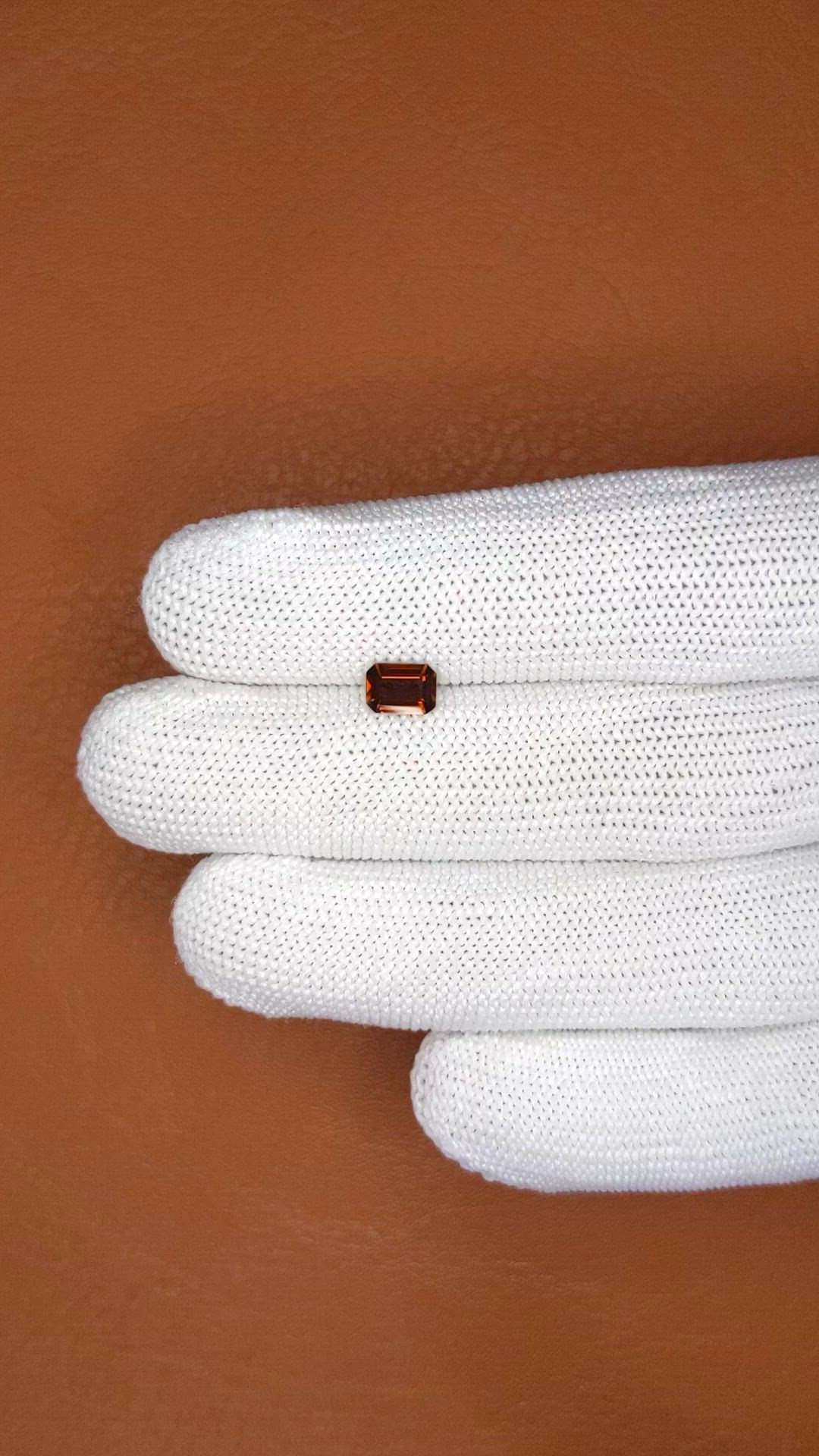 0.56 Ct. Orange Tourmaline from Ceylon (Sri Lanka) Size Video
