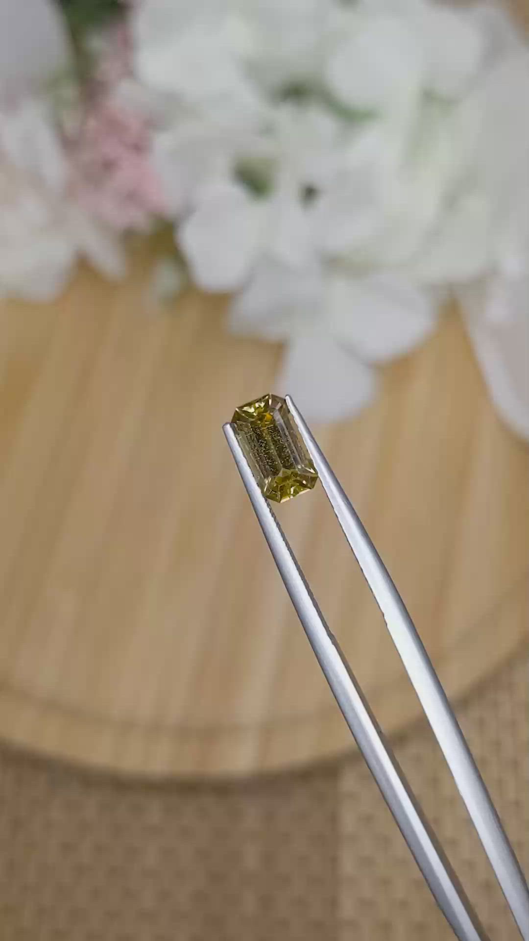1.37 Ct. Golden Yellow Sinhalite from Ceylon (Sri Lanka) Size Video