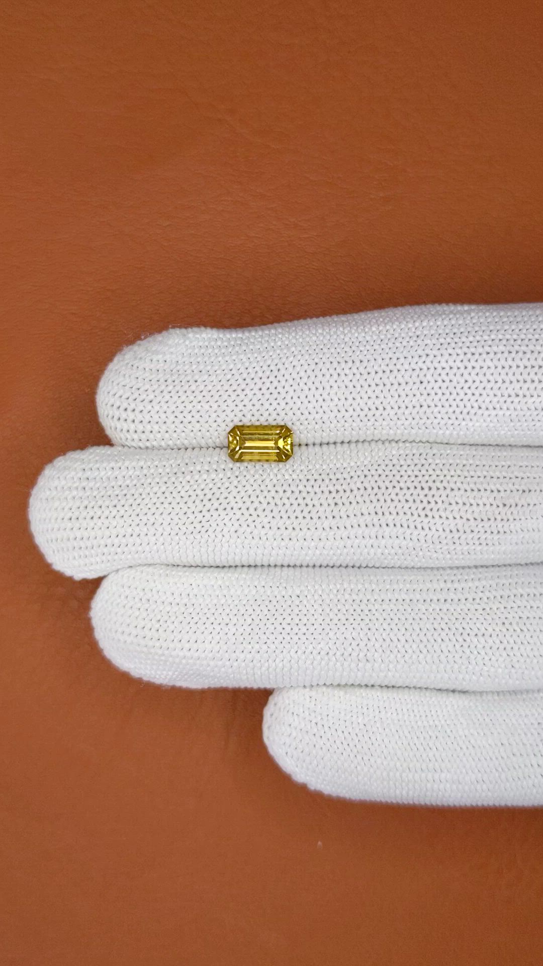 1.37 Ct. Golden Yellow Sinhalite from Ceylon (Sri Lanka) Size Video