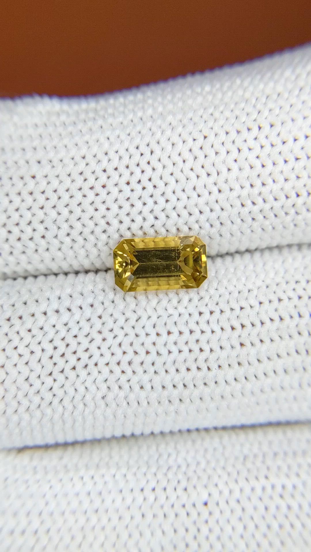 1.37 Ct. Golden Yellow Sinhalite from Ceylon (Sri Lanka) Size Video