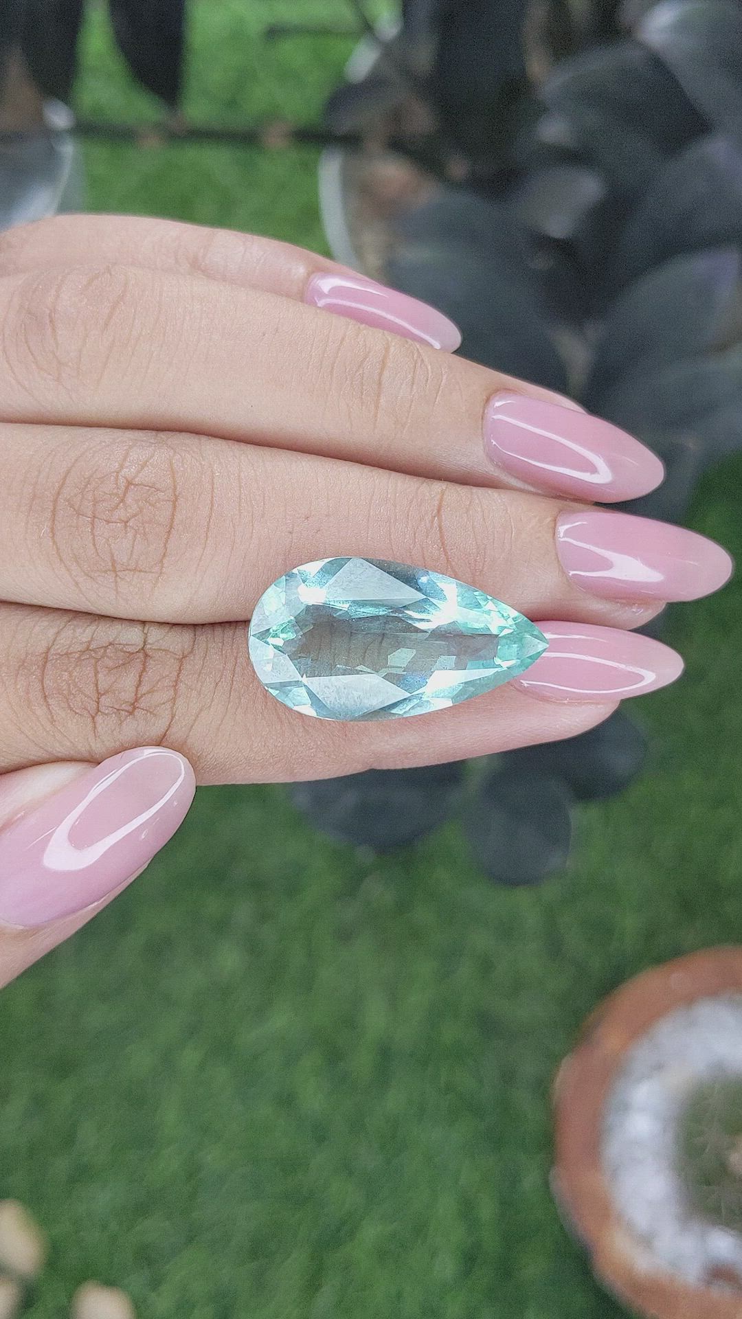 14.64 Ct. Bluish Green Aquamarine from Tanzania Size Video