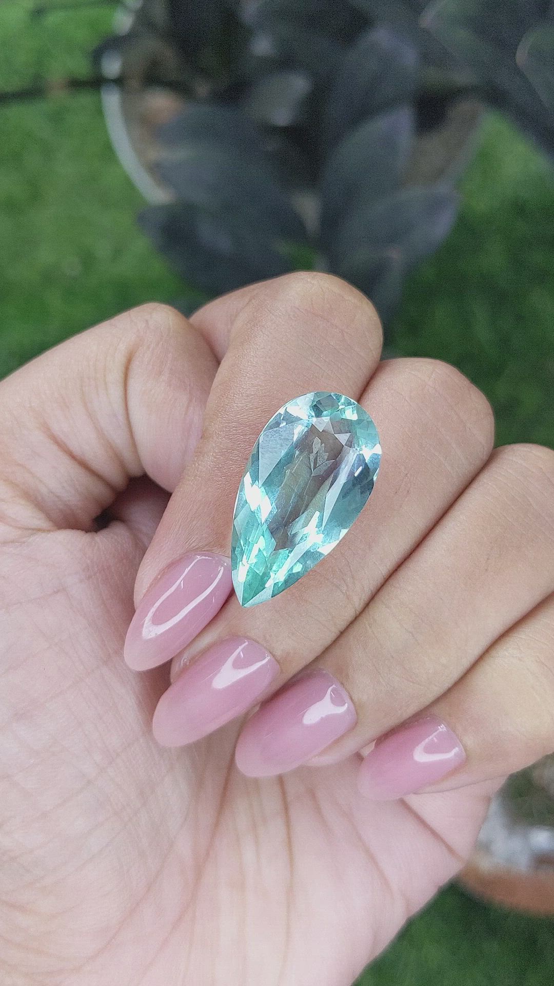 14.64 Ct. Bluish Green Aquamarine from Tanzania Size Video