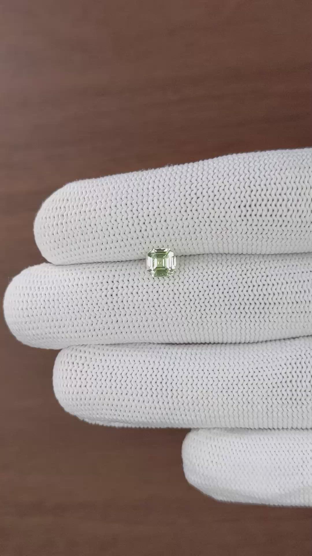 0.94 Ct. Yellowish Green Chrysoberyl from Tanzania Size Video