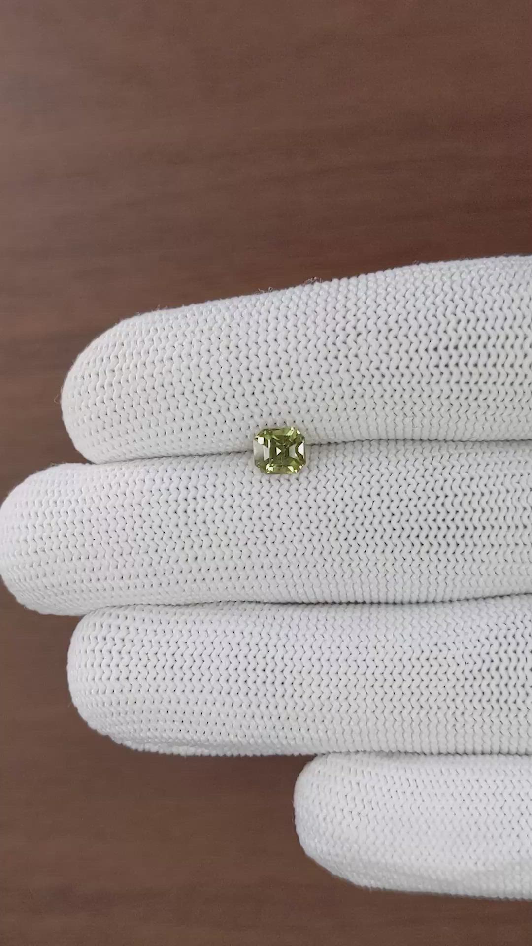 0.92 Ct. Yellowish Green Chrysoberyl from Tanzania Size Video