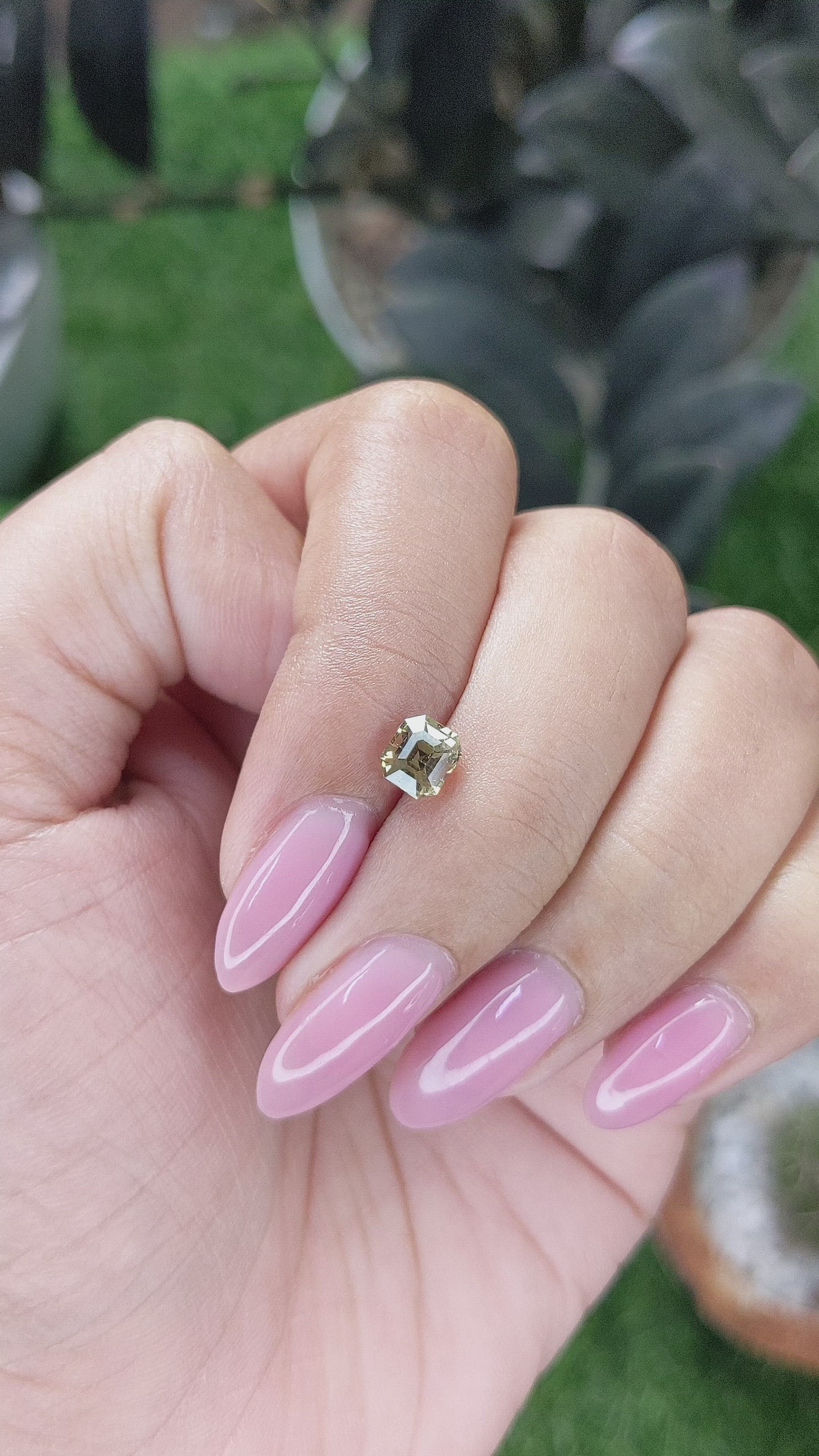 0.92 Ct. Yellowish Green Chrysoberyl from Tanzania Size Video