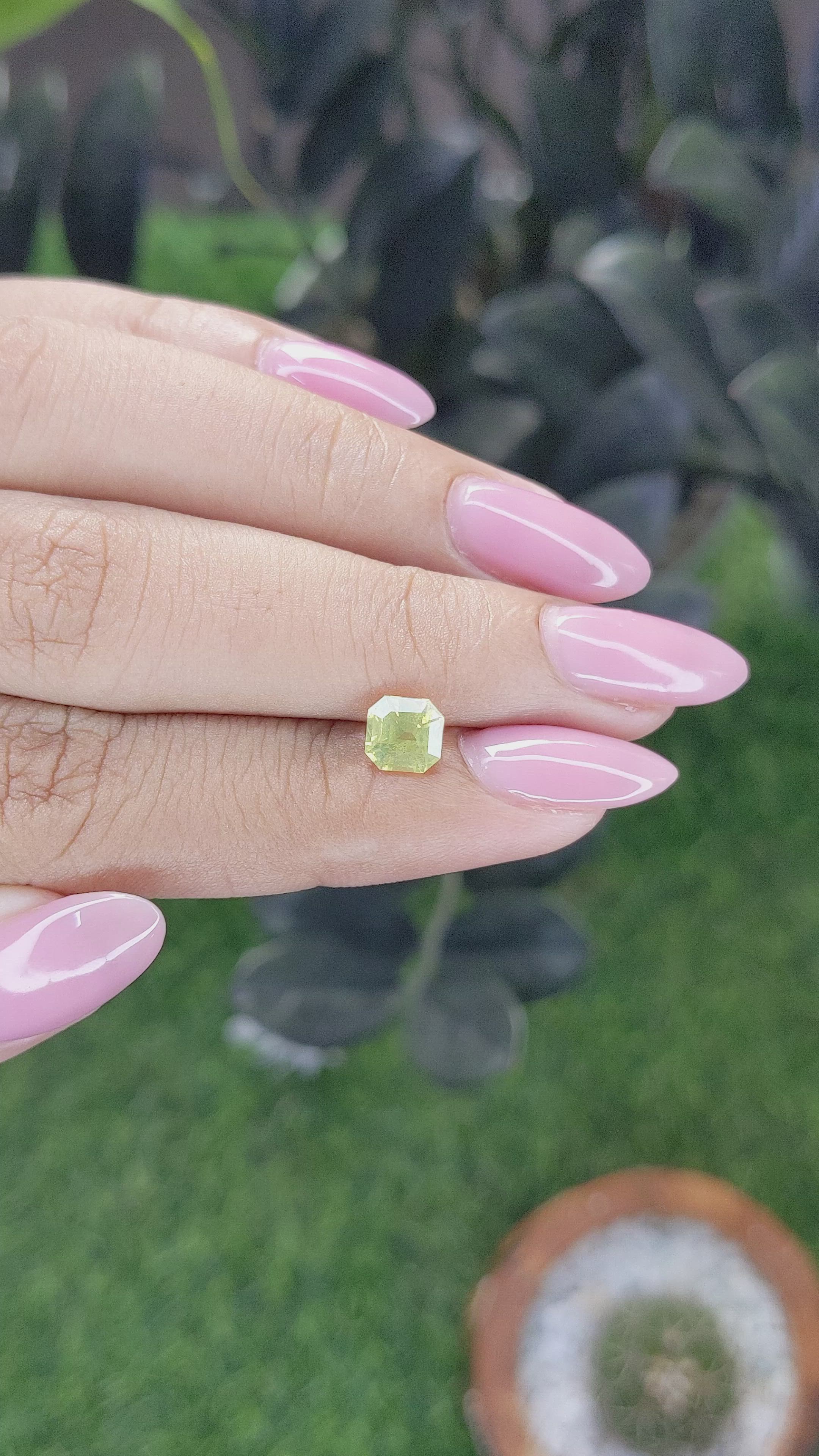 1.08 Ct. Greenish Yellow Chrysoberyl from Tanzania Size Video
