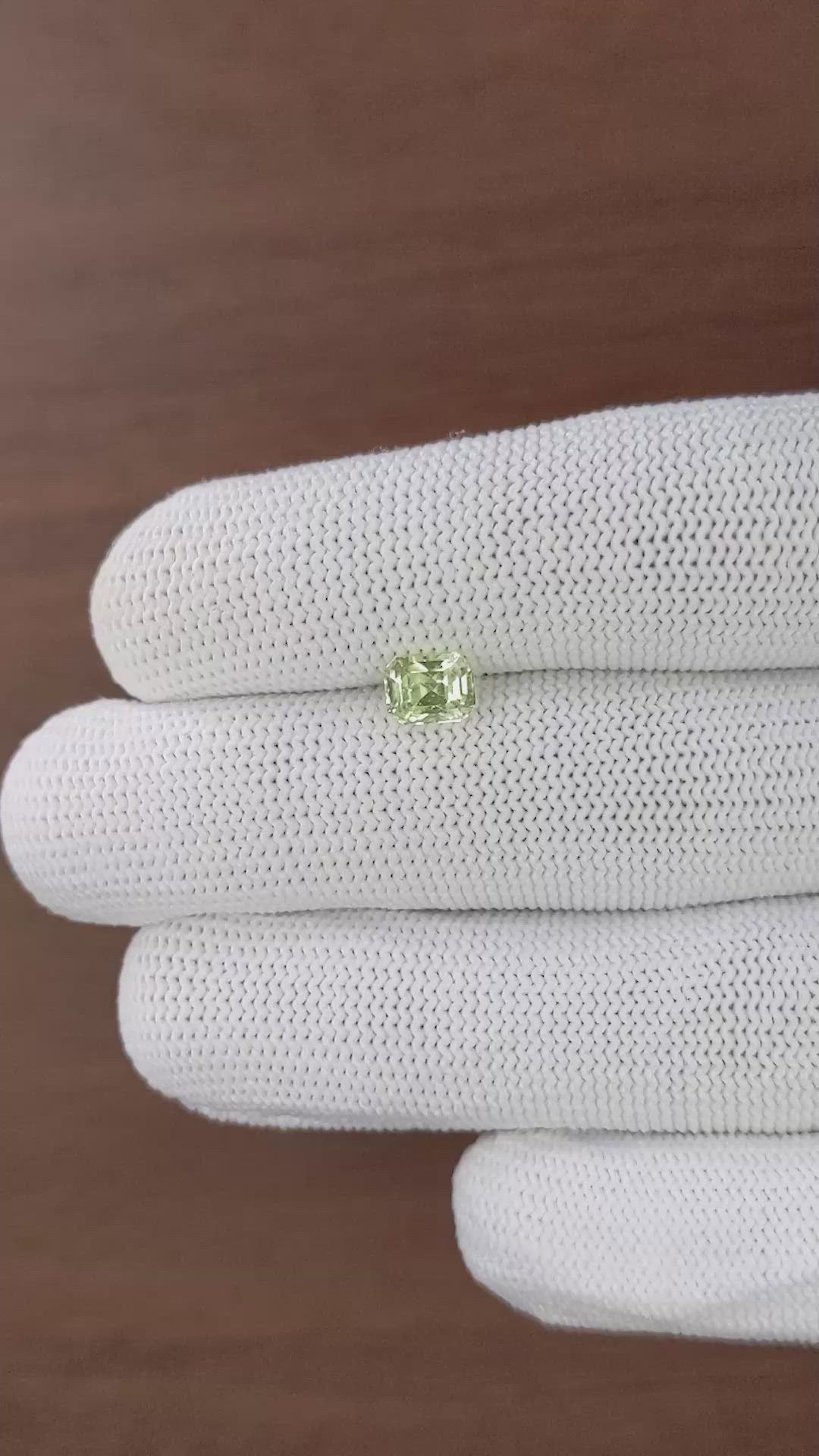 1.28 Ct. Greenish Yellow Chrysoberyl from Tanzania Size Video