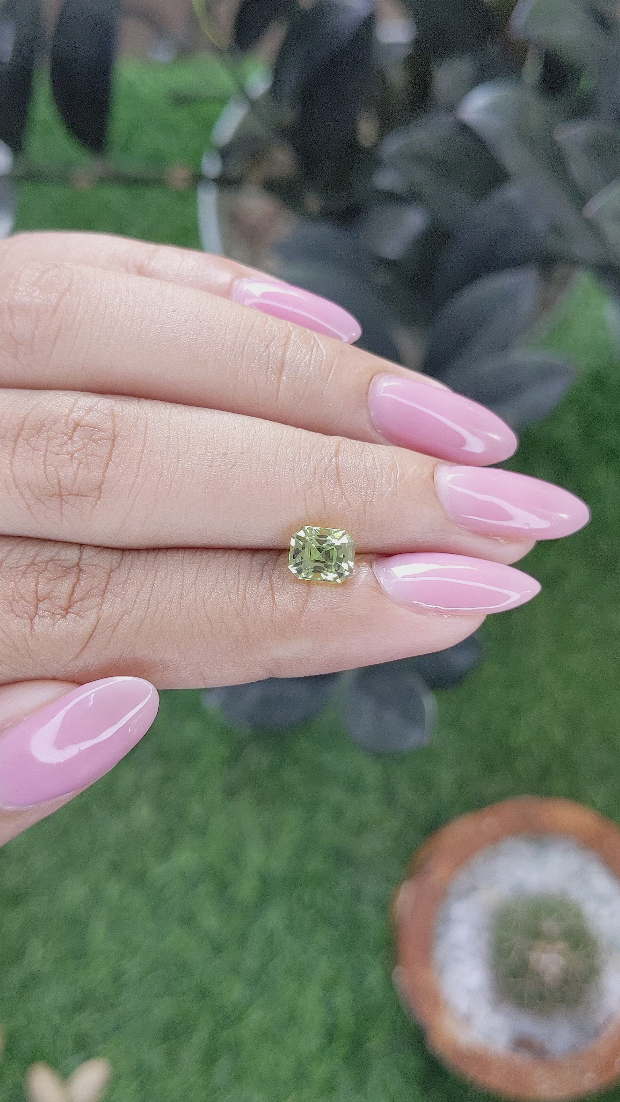 1.22 Ct. Green Chrysoberyl from Tanzania Size Video