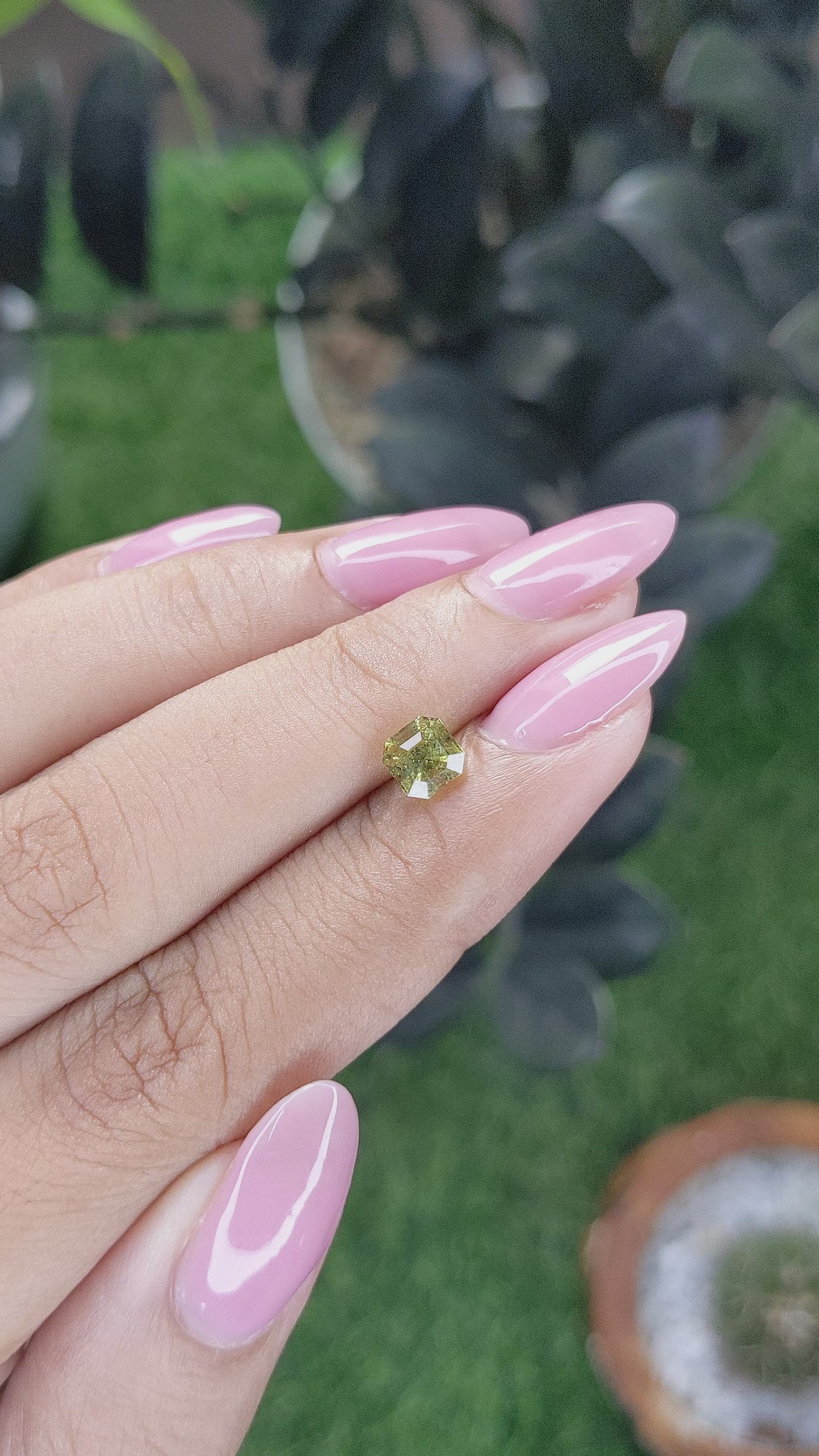 0.95 Ct. Greenish Yellow Chrysoberyl from Tanzania Size Video