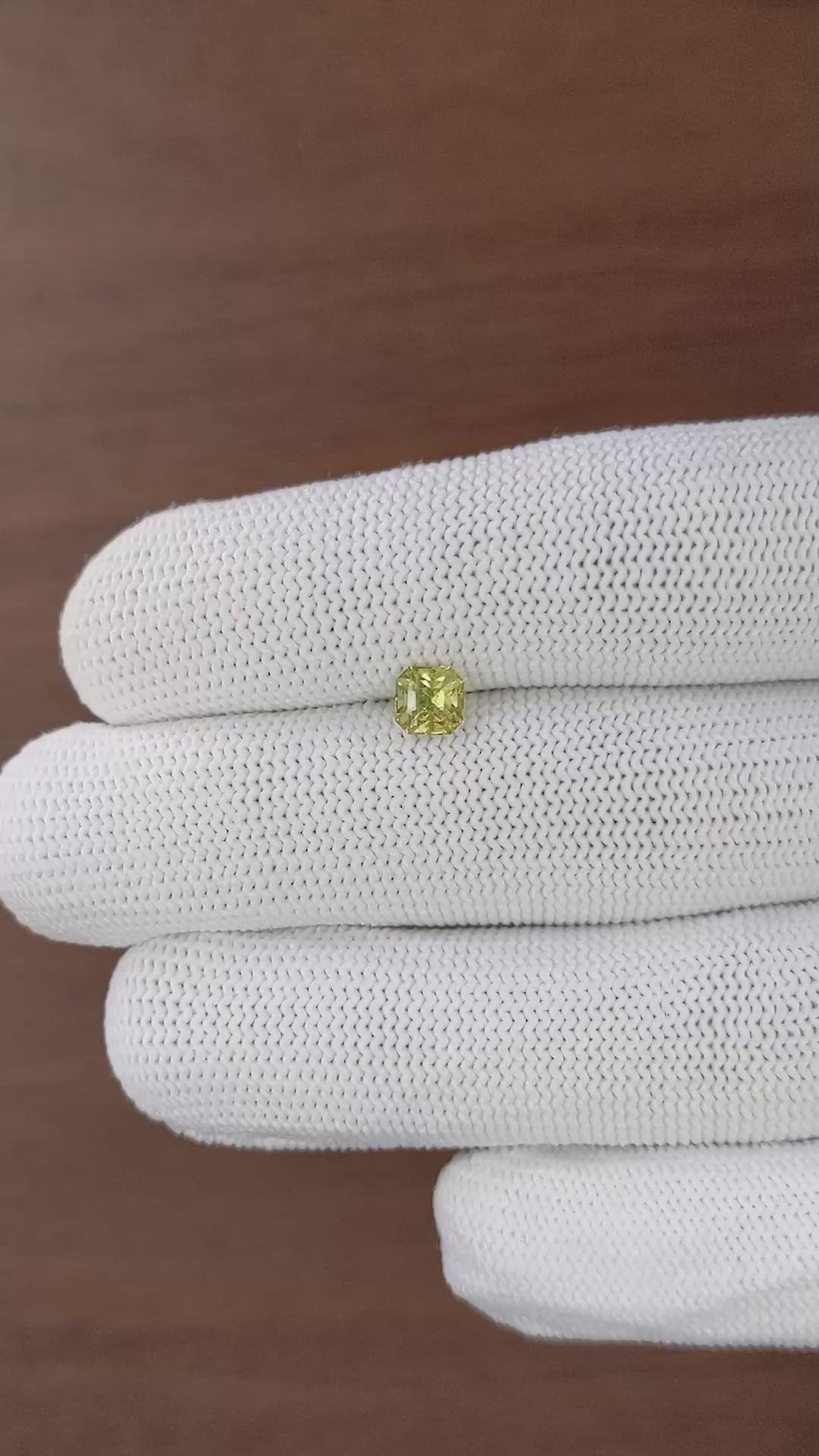 0.95 Ct. Greenish Yellow Chrysoberyl from Tanzania Size Video
