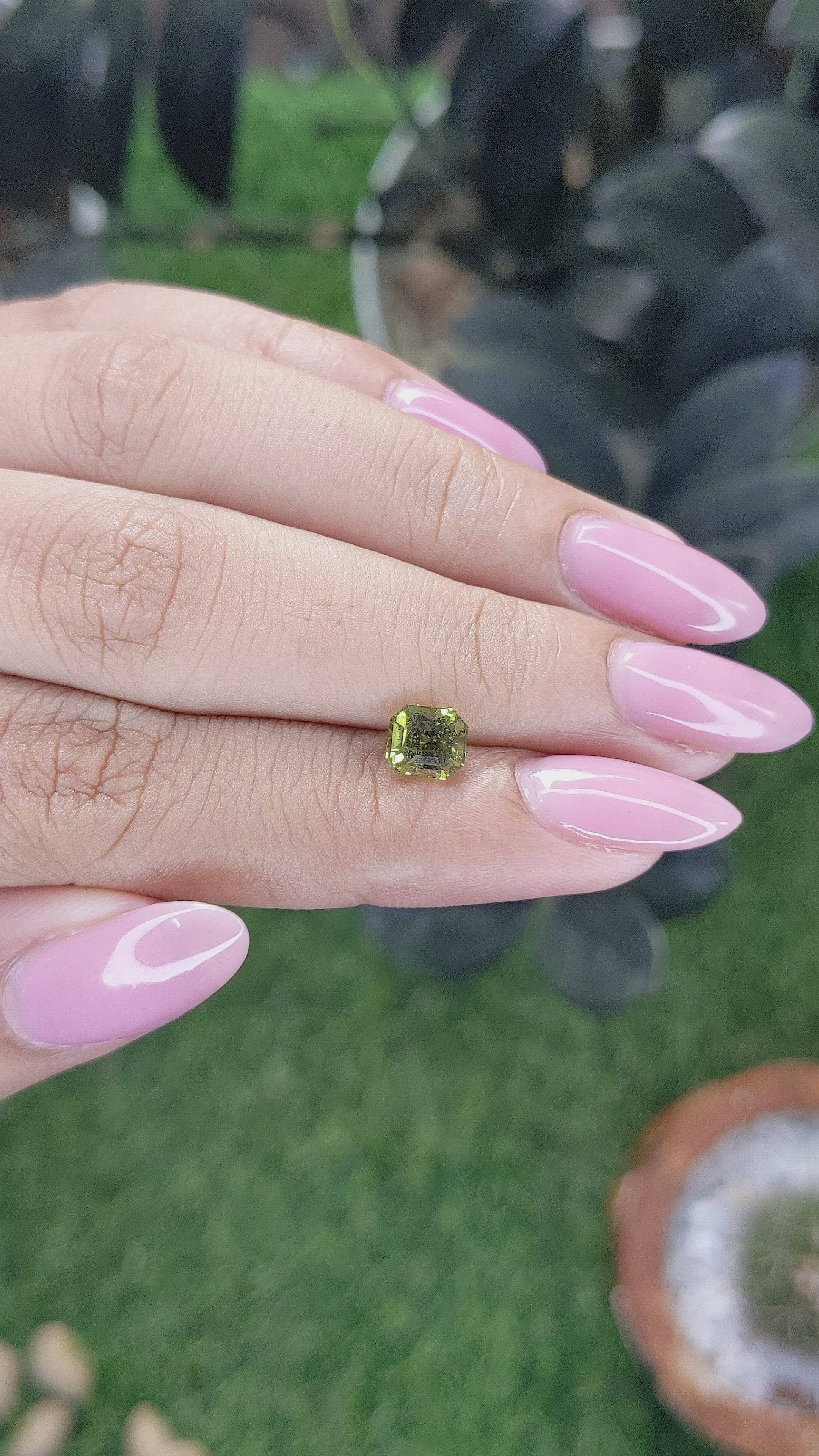 1.23 Ct. Greenish Yellow Chrysoberyl from Tanzania Size Video