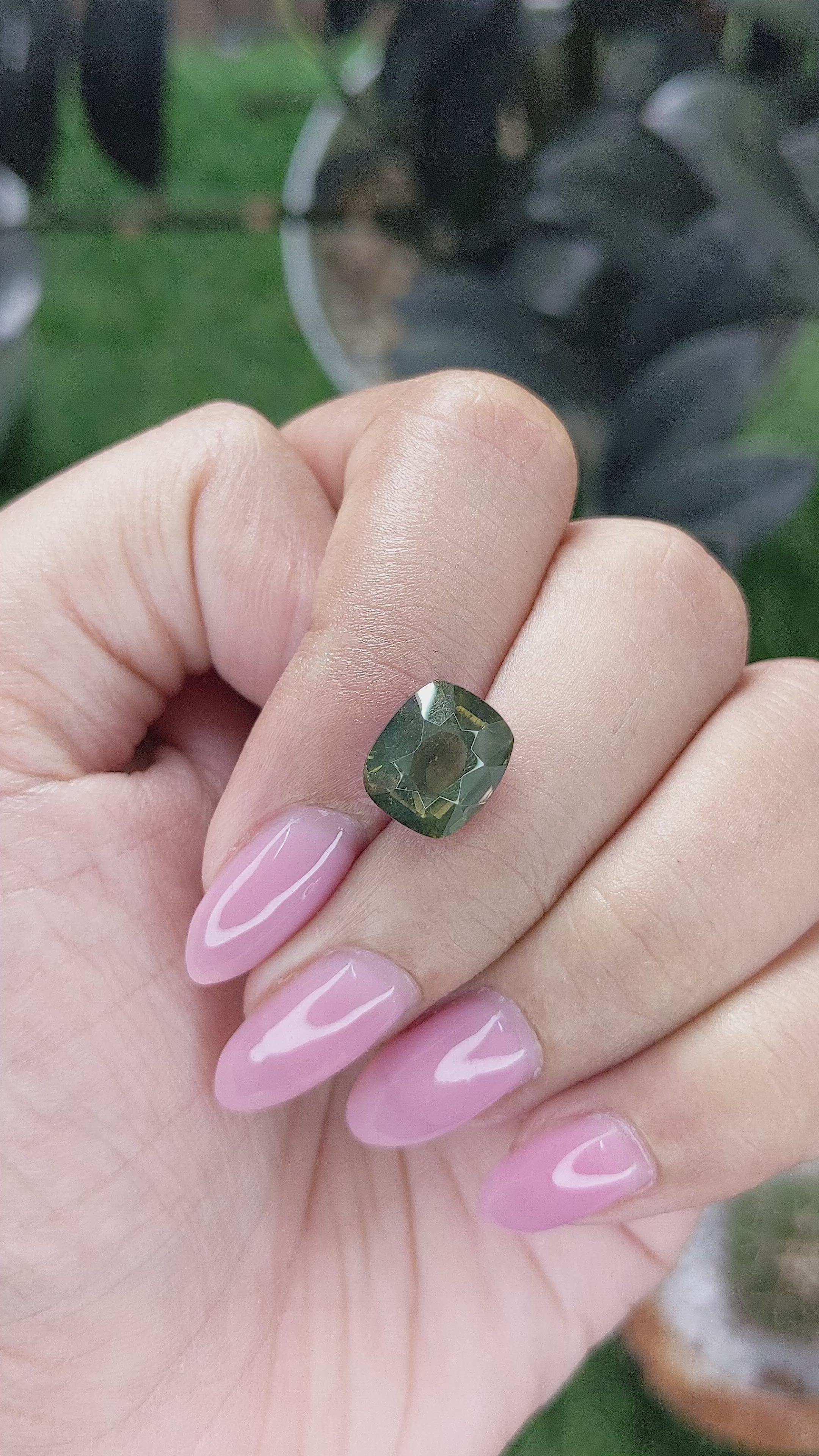 5.58 Ct. Yellowish Green Tourmaline from Ceylon (Sri Lanka) Size Video