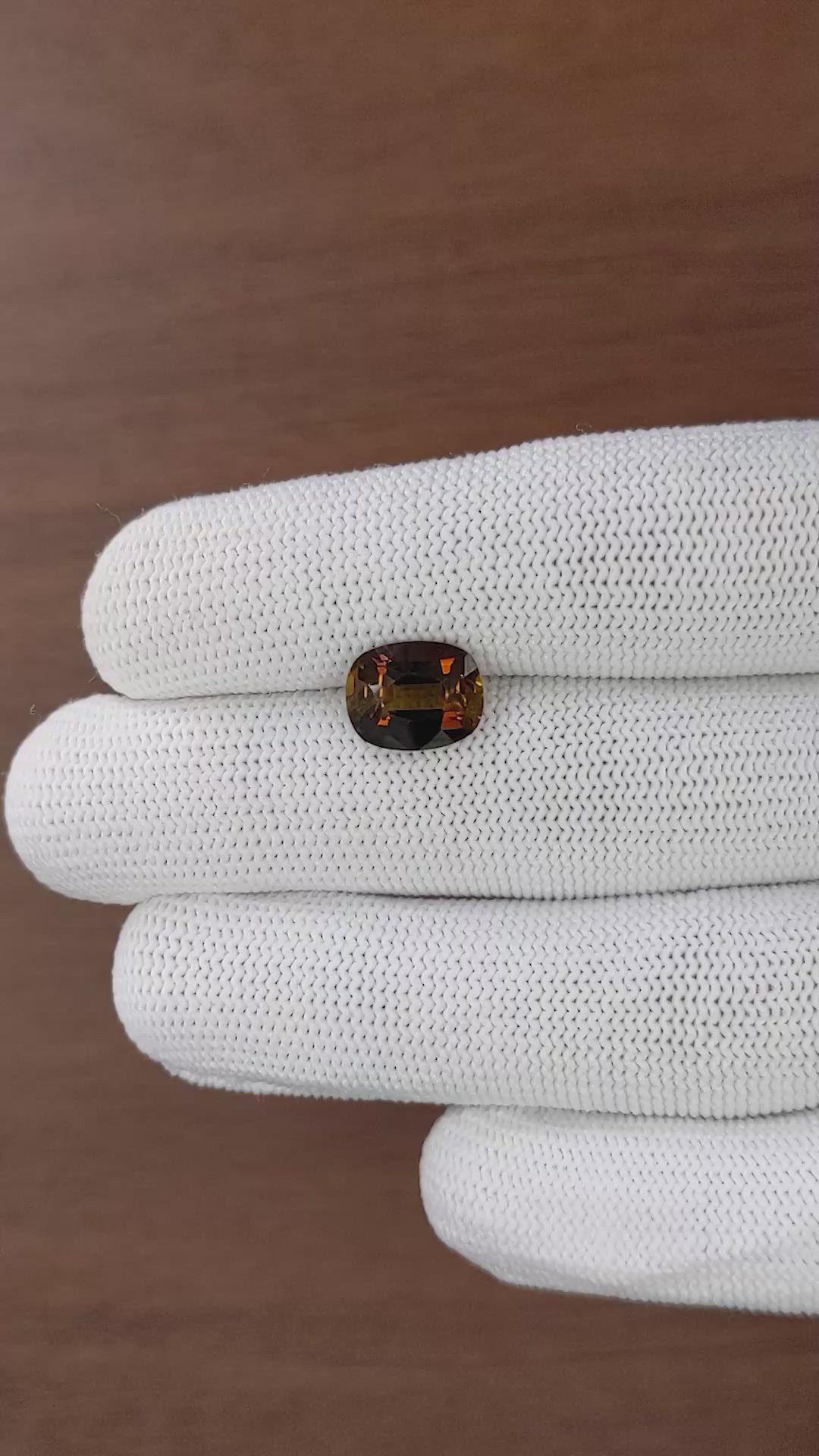 3.73 Ct. Orangish Brown Tourmaline from Ceylon (Sri Lanka) Size Video