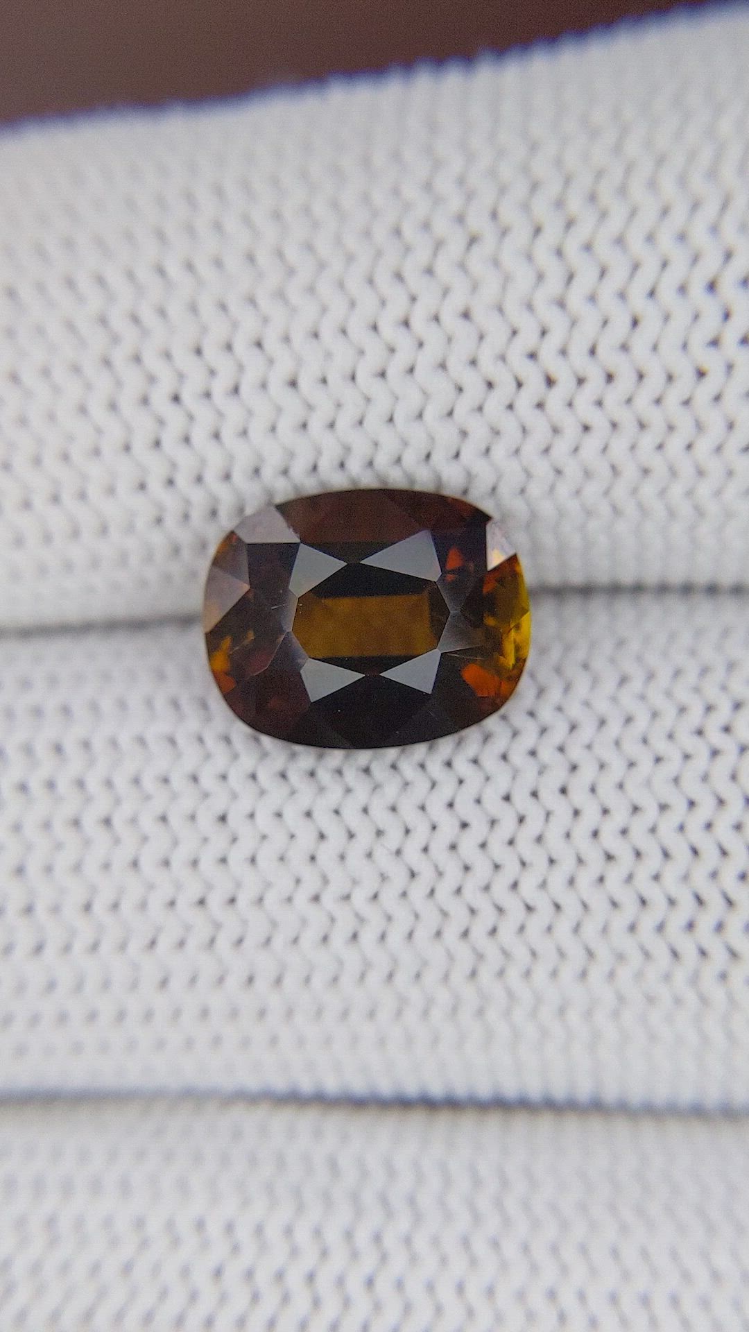 3.73 Ct. Orangish Brown Tourmaline from Ceylon (Sri Lanka) Size Video