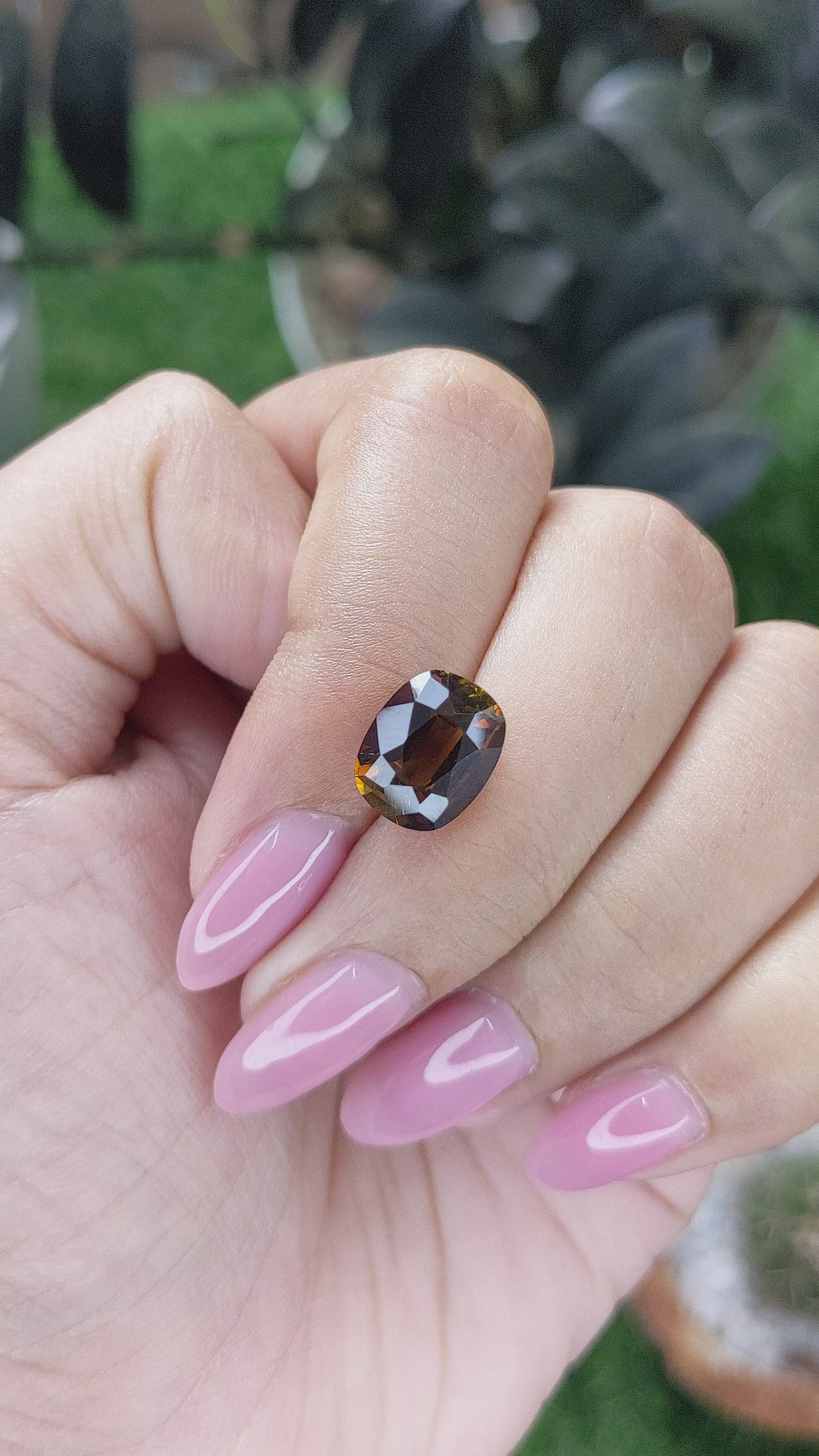 3.73 Ct. Orangish Brown Tourmaline from Ceylon (Sri Lanka) Size Video