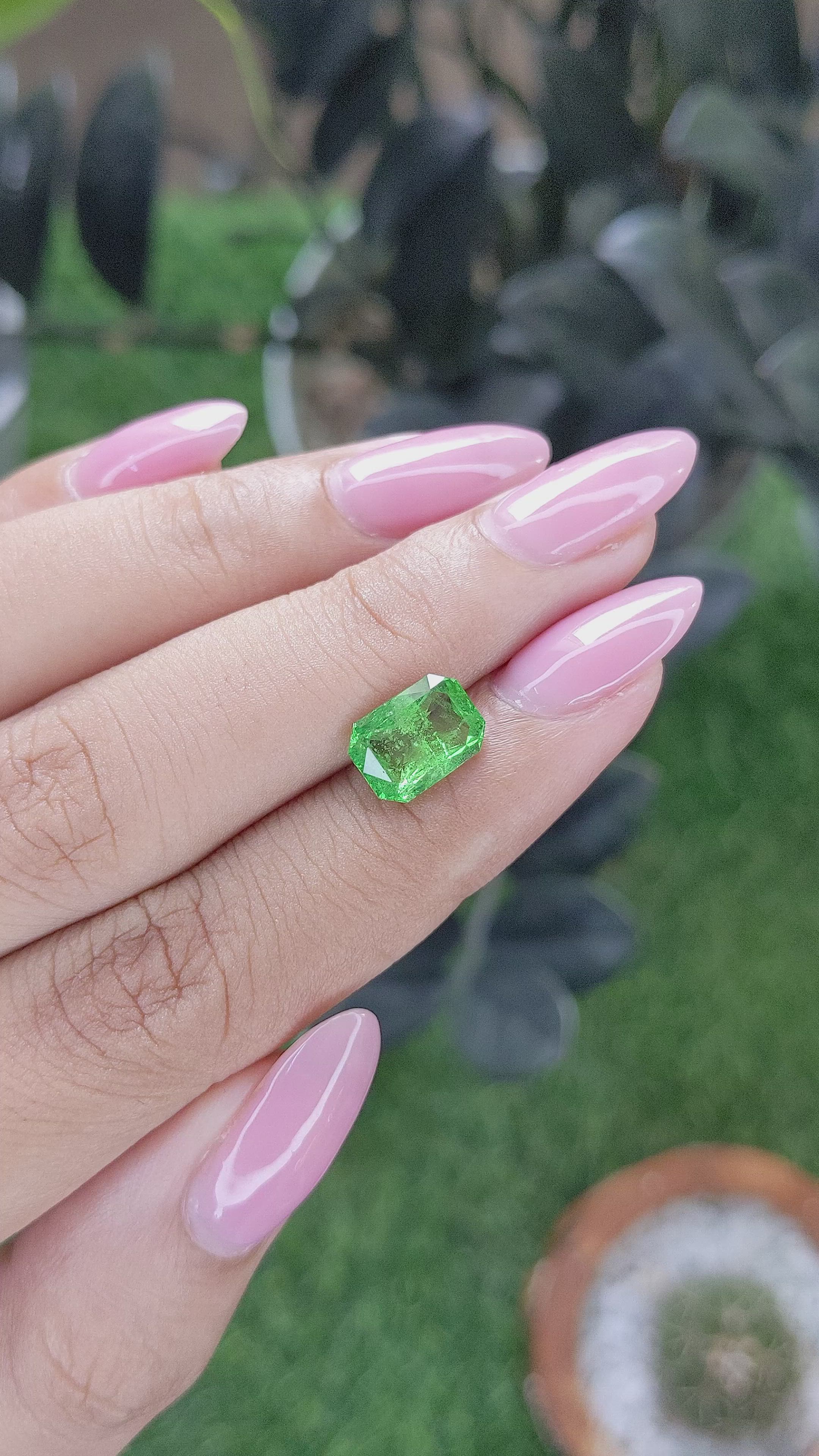 2.64 Ct. Tsavorite Garnet from Tanzania Size Video