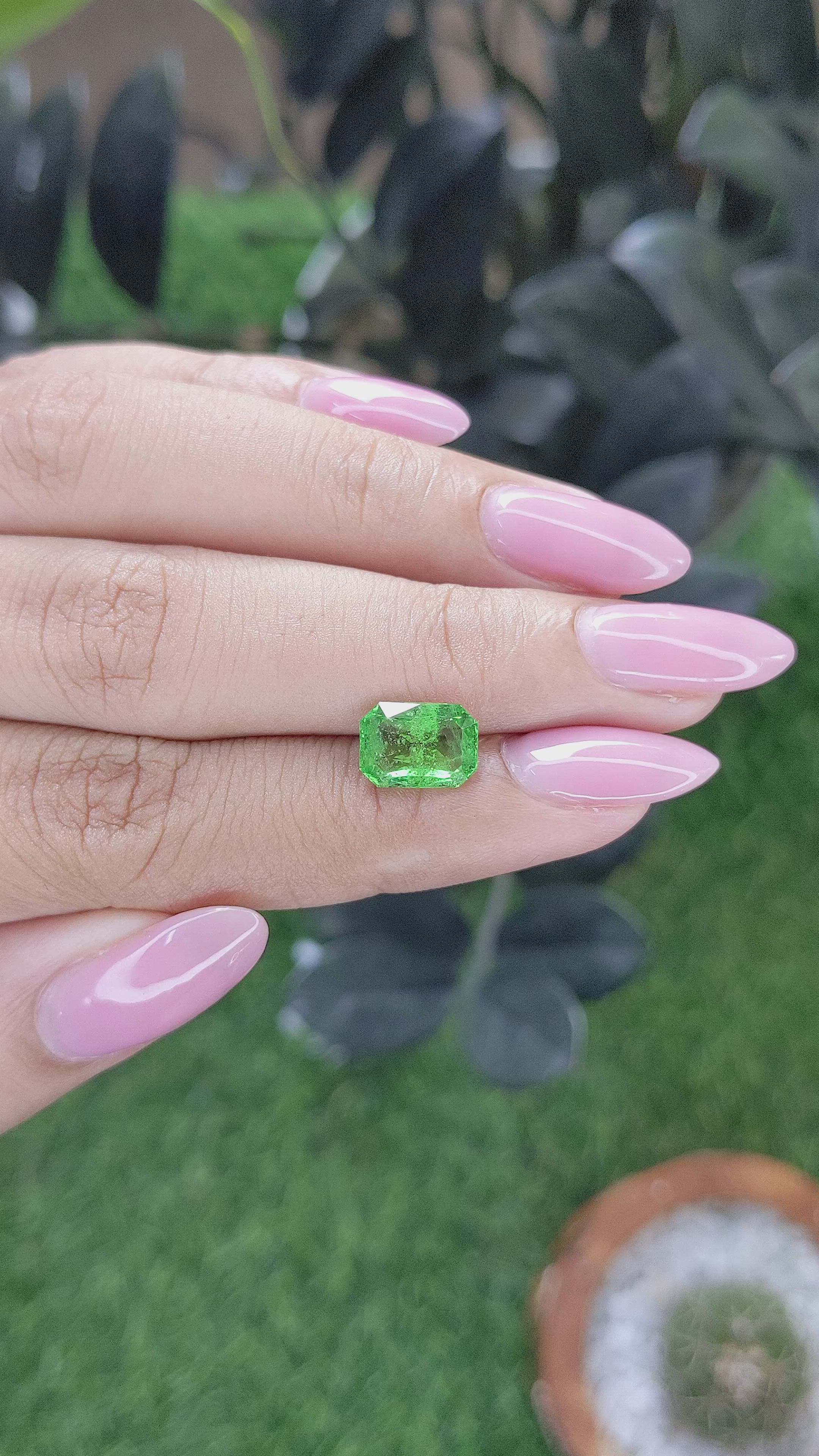 2.64 Ct. Tsavorite Garnet from Tanzania Size Video