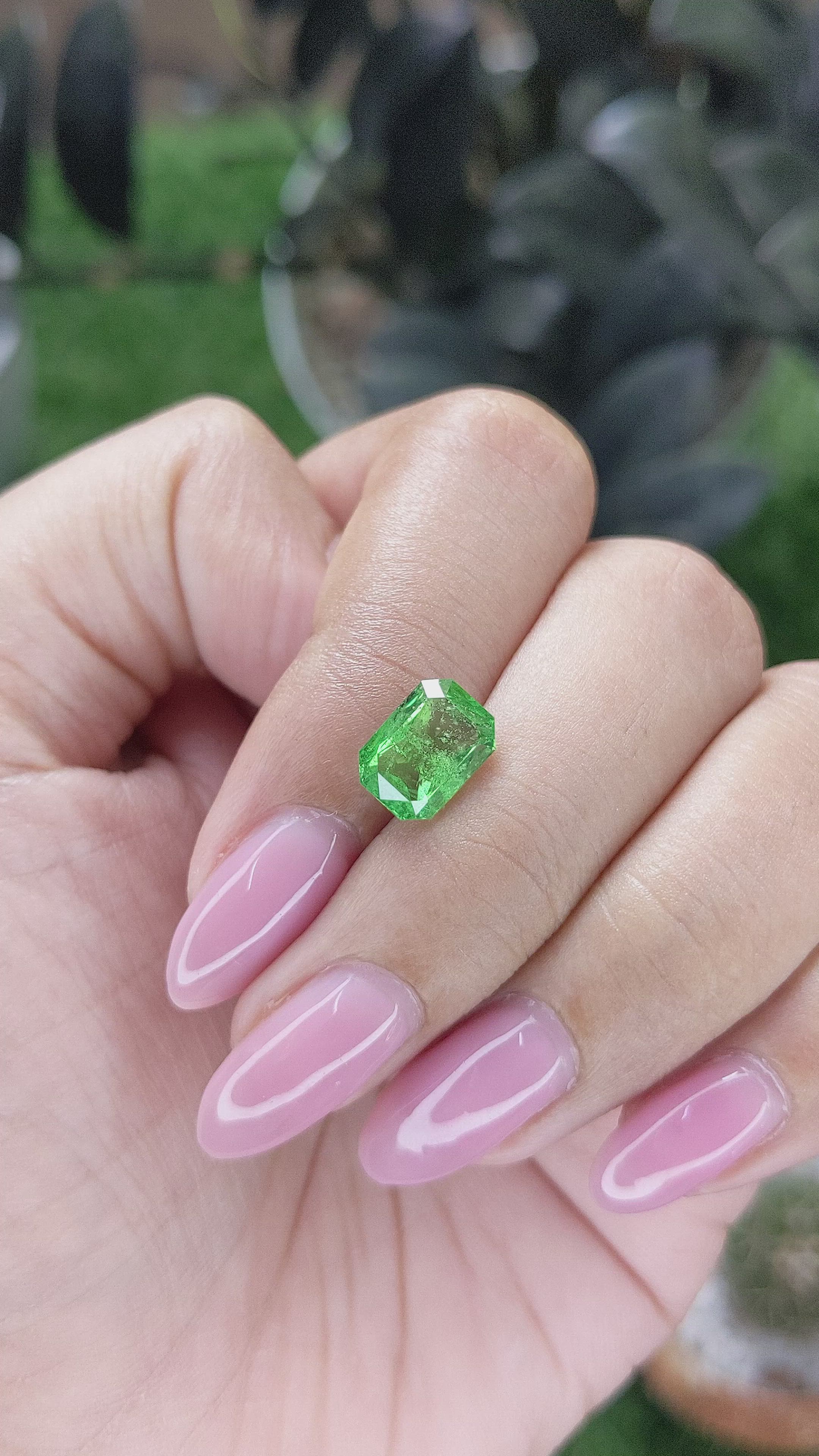 2.64 Ct. Tsavorite Garnet from Tanzania Size Video