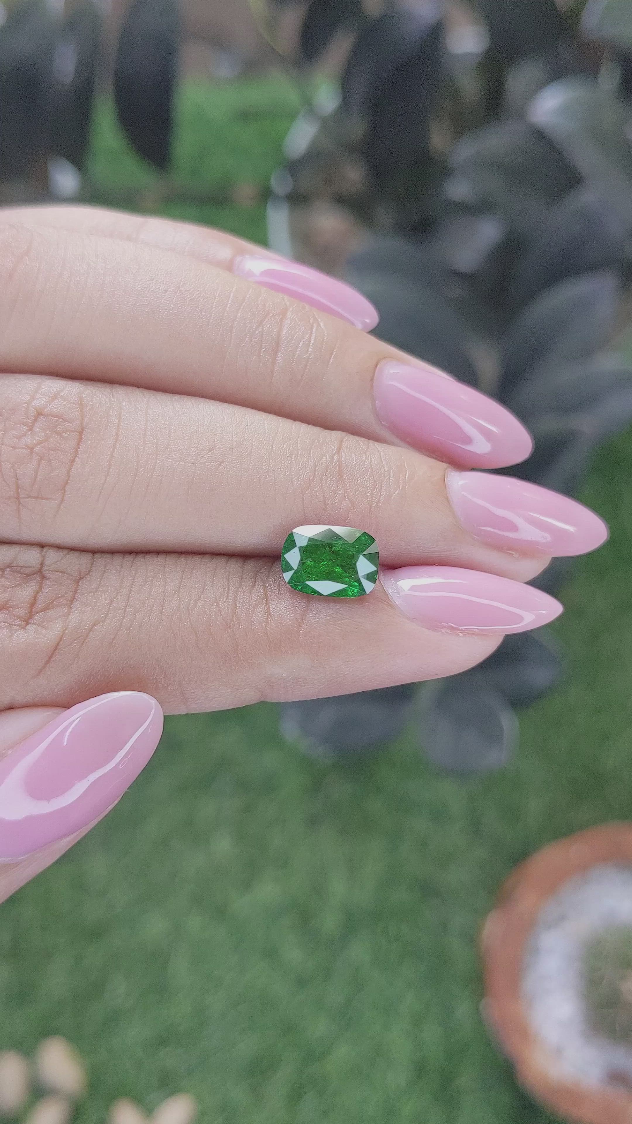2.12 Ct. Tsavorite Garnet from Tanzania Size Video