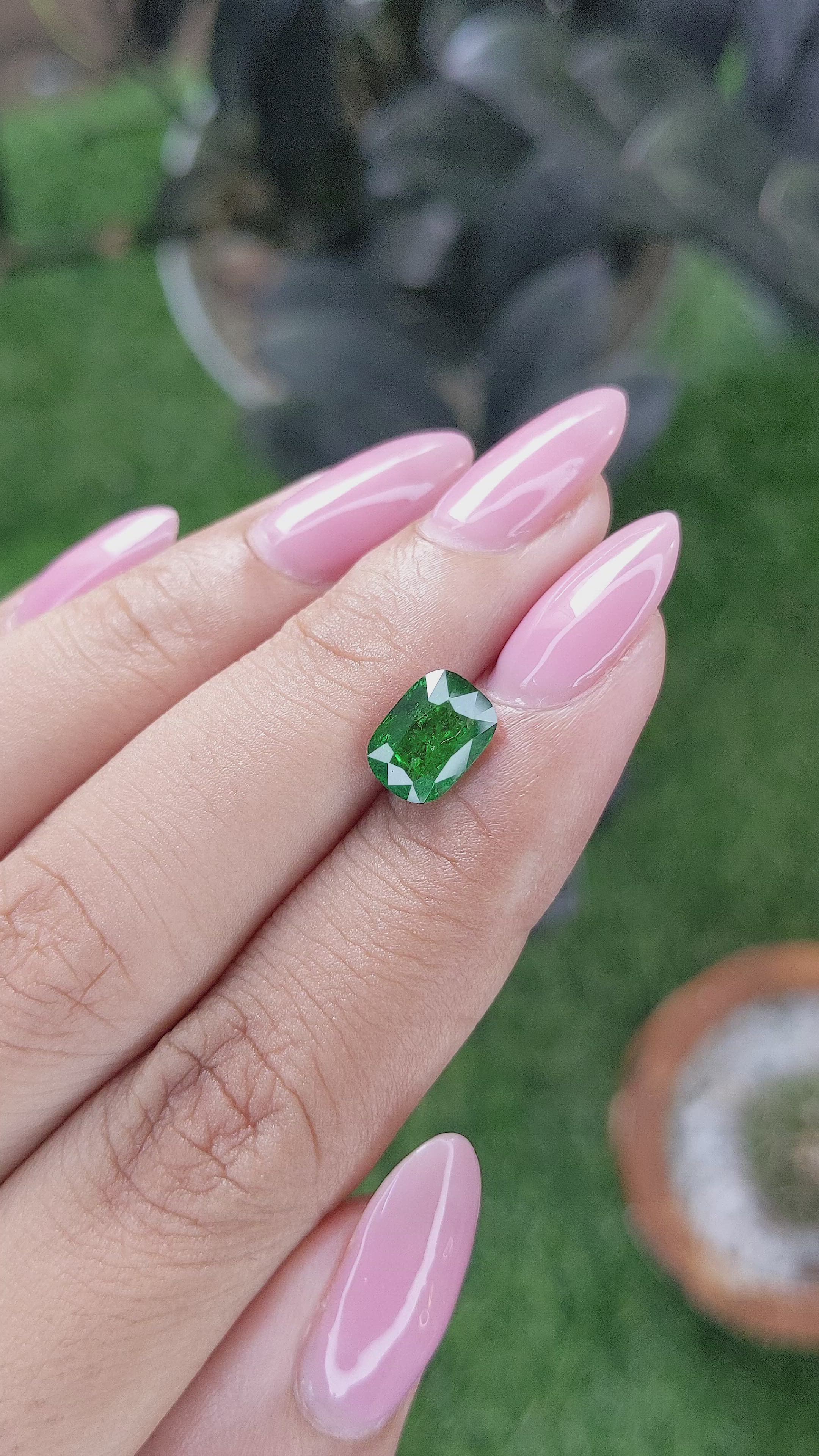 2.12 Ct. Tsavorite Garnet from Tanzania Size Video