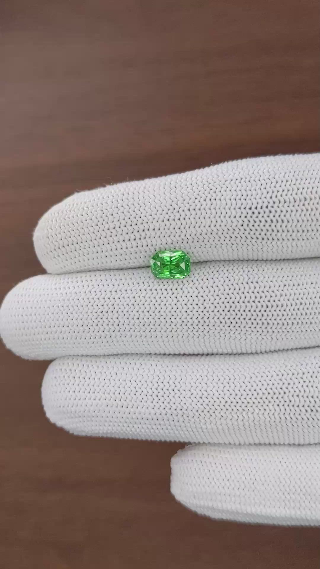 1.32 Ct. Tsavorite Garnet from Tanzania Size Video