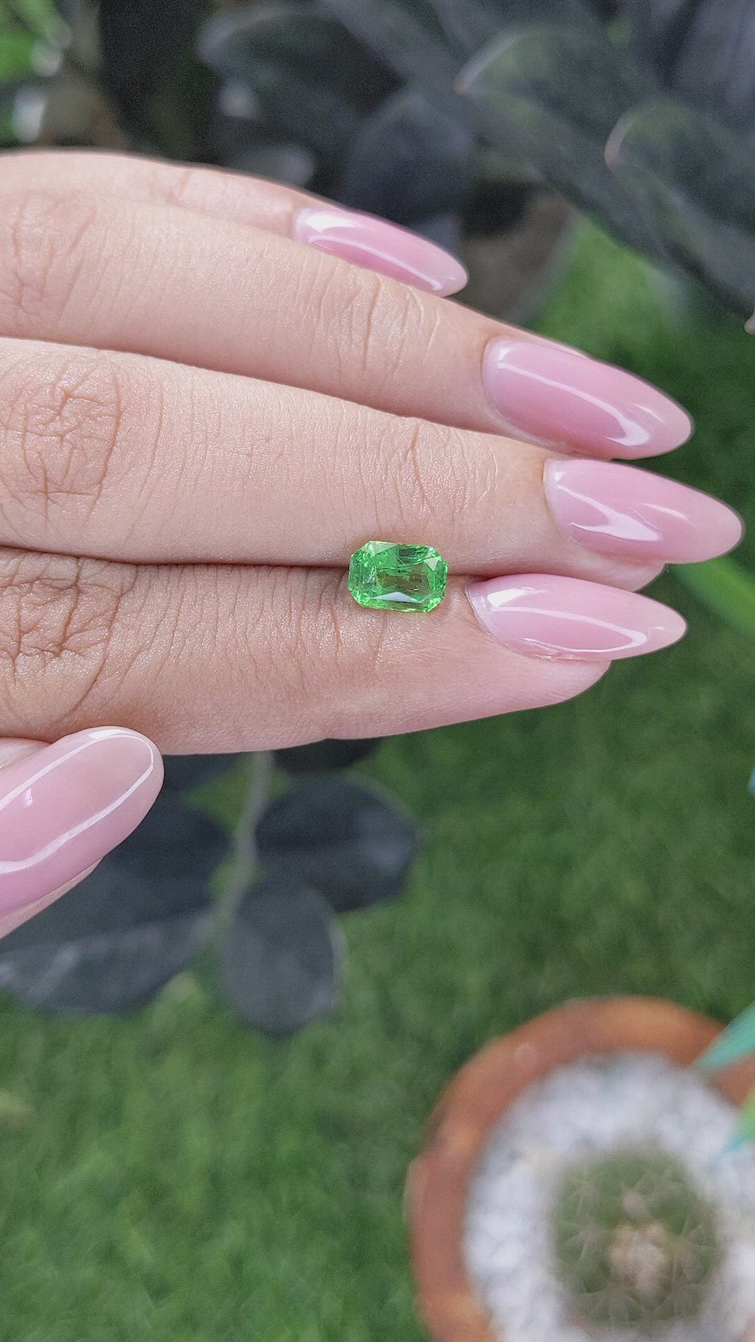 1.32 Ct. Tsavorite Garnet from Tanzania Size Video