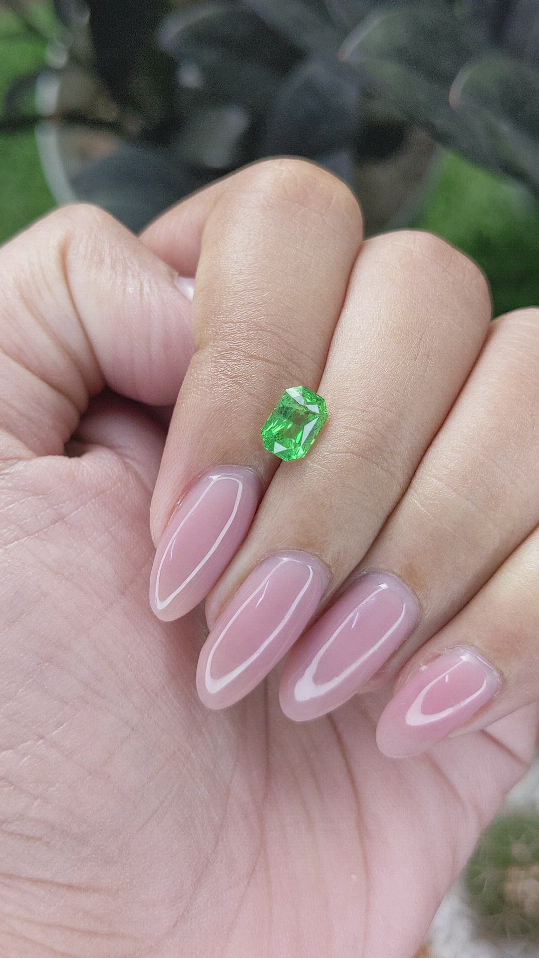 1.32 Ct. Tsavorite Garnet from Tanzania Size Video