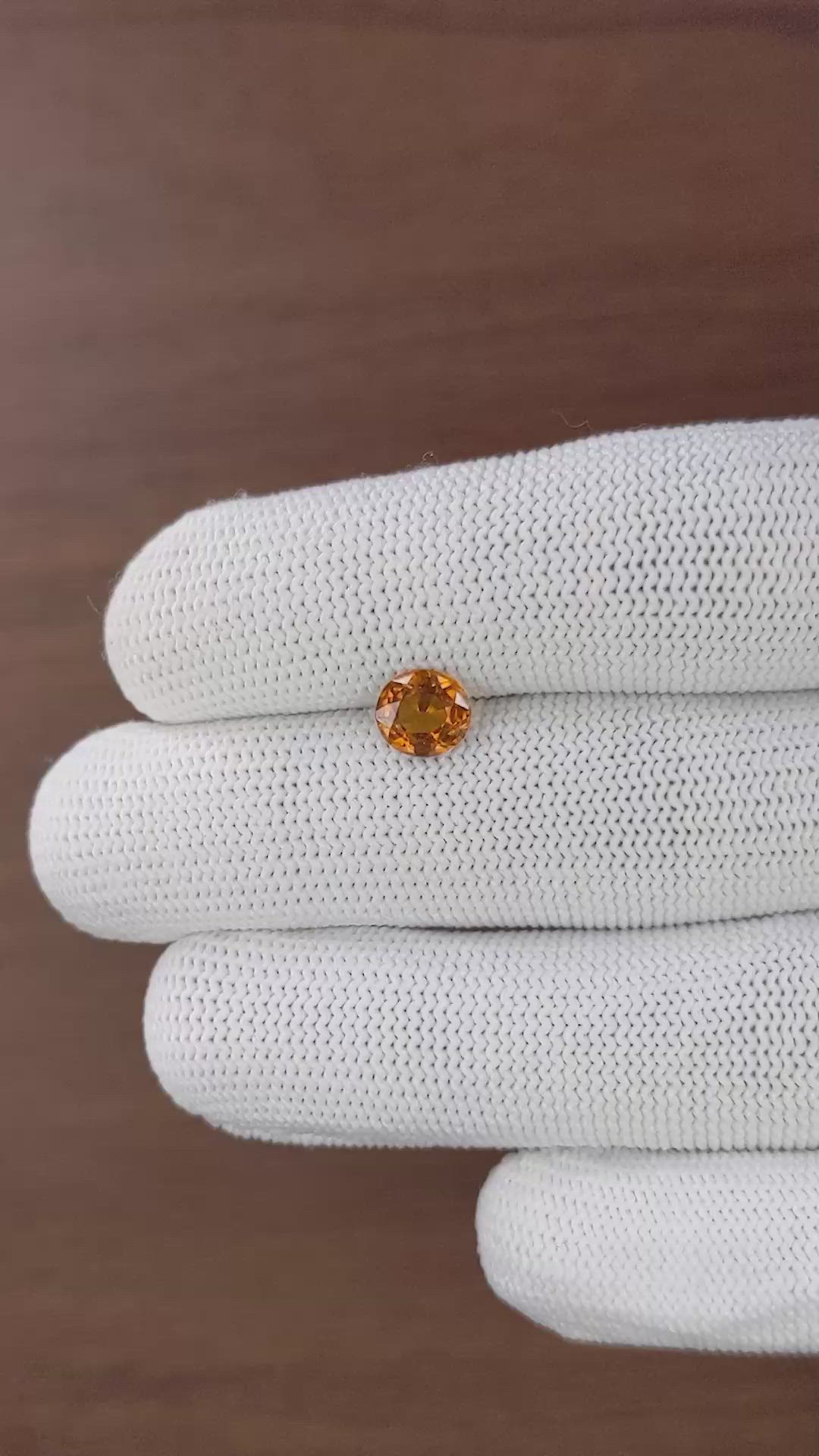 1.39 Ct. Orange Hessonite Garnet Size Video