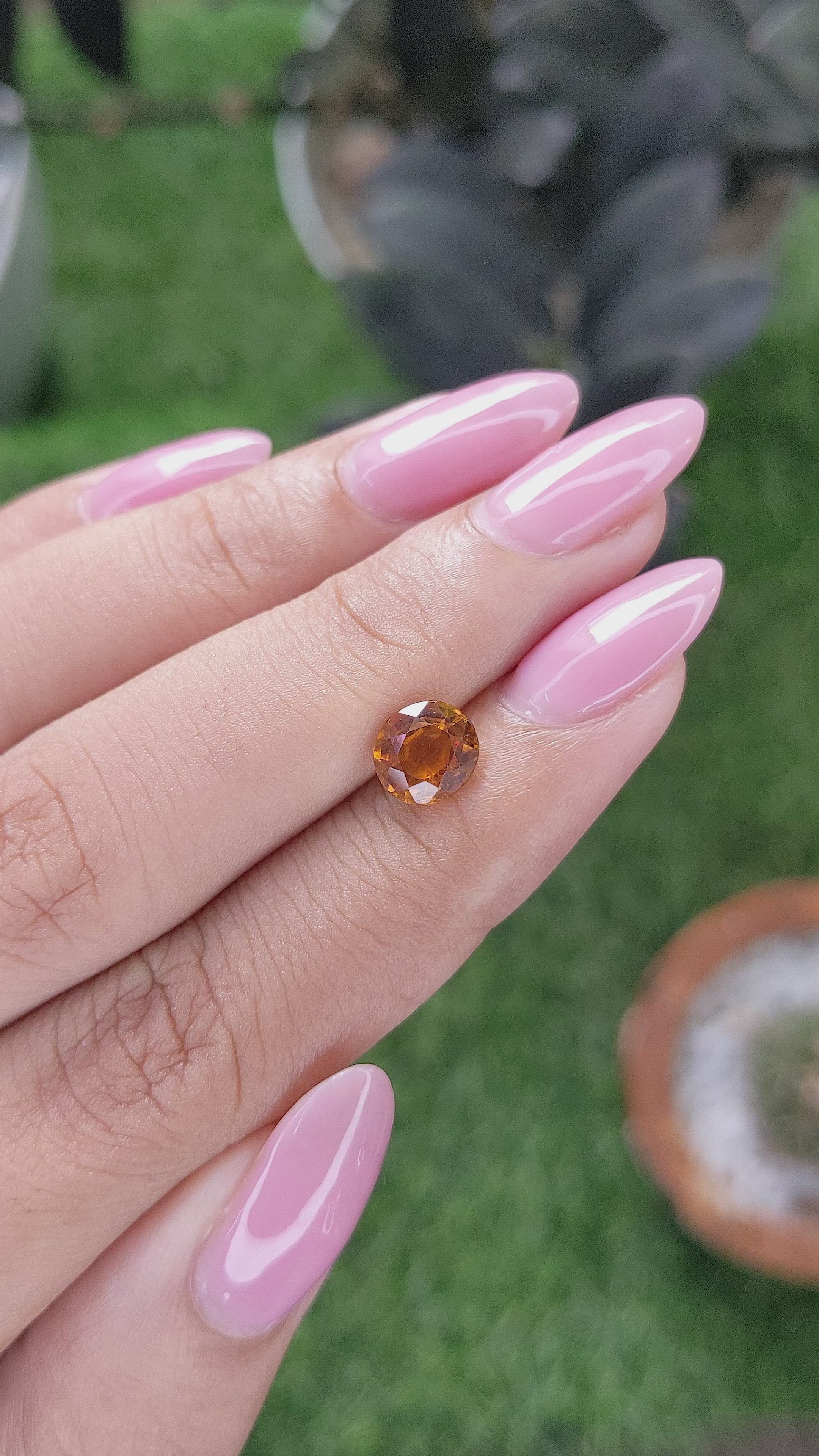1.39 Ct. Orange Hessonite Garnet Size Video