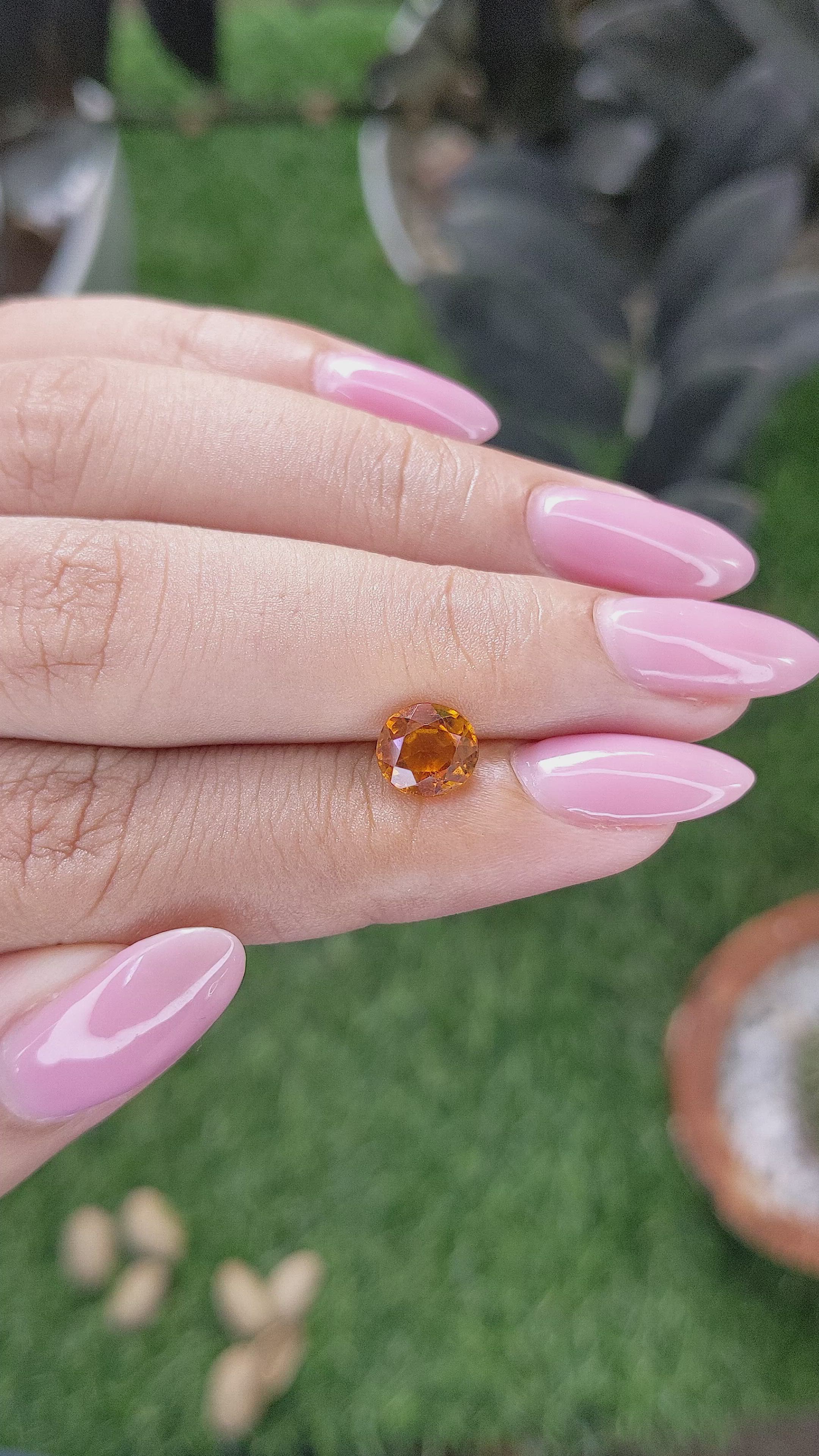 1.39 Ct. Orange Hessonite Garnet Size Video