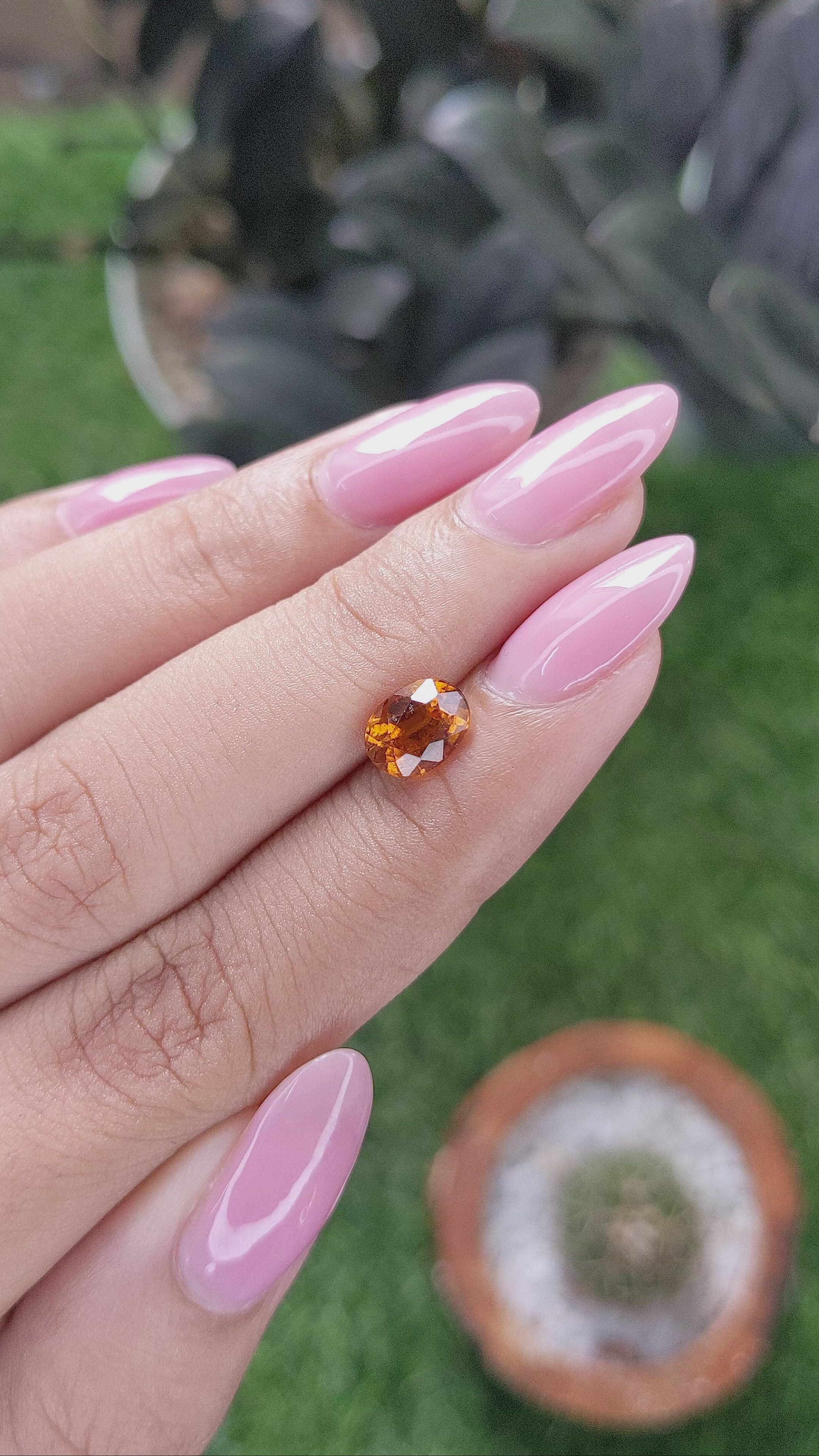 1.52 Ct. Orange Hessonite Garnet Size Video