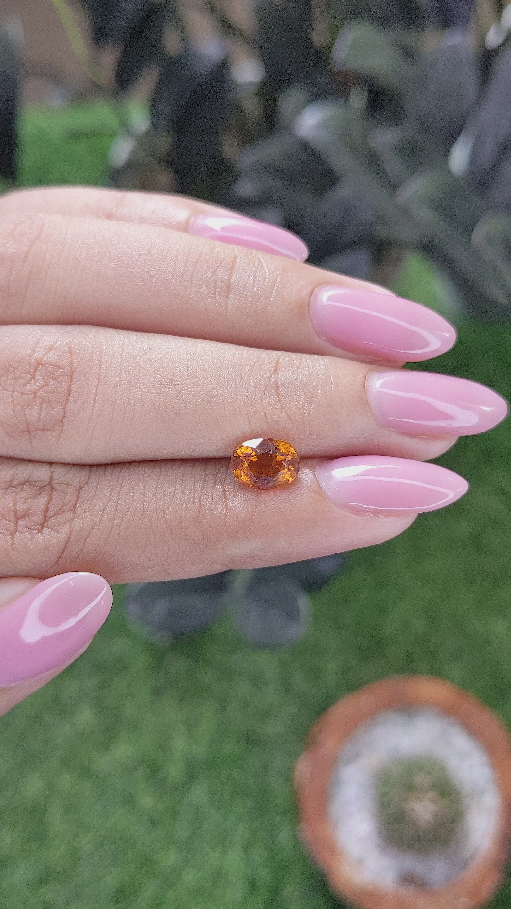 1.52 Ct. Orange Hessonite Garnet Size Video