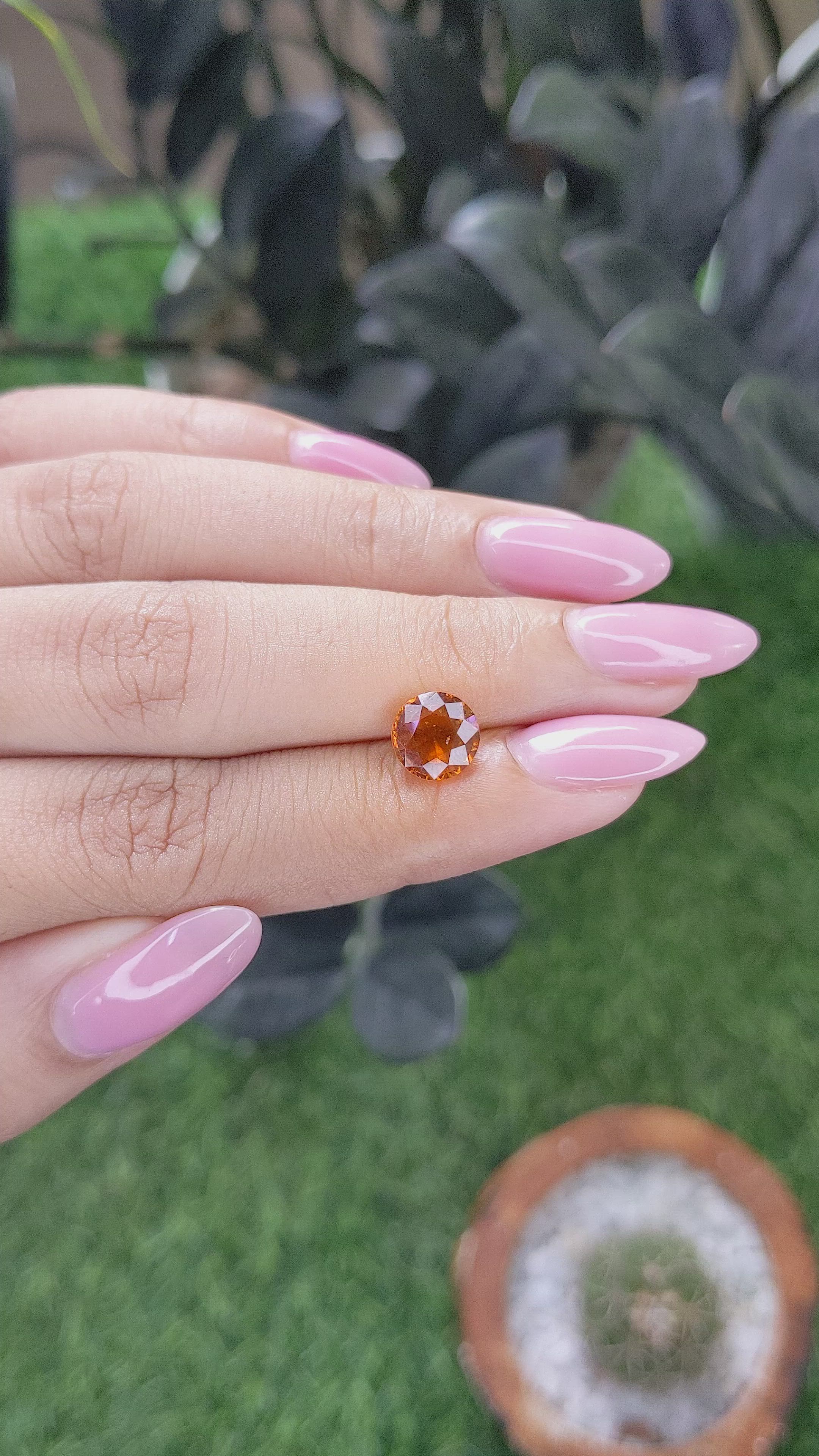 1.87 Ct. Orange Hessonite Garnet Size Video